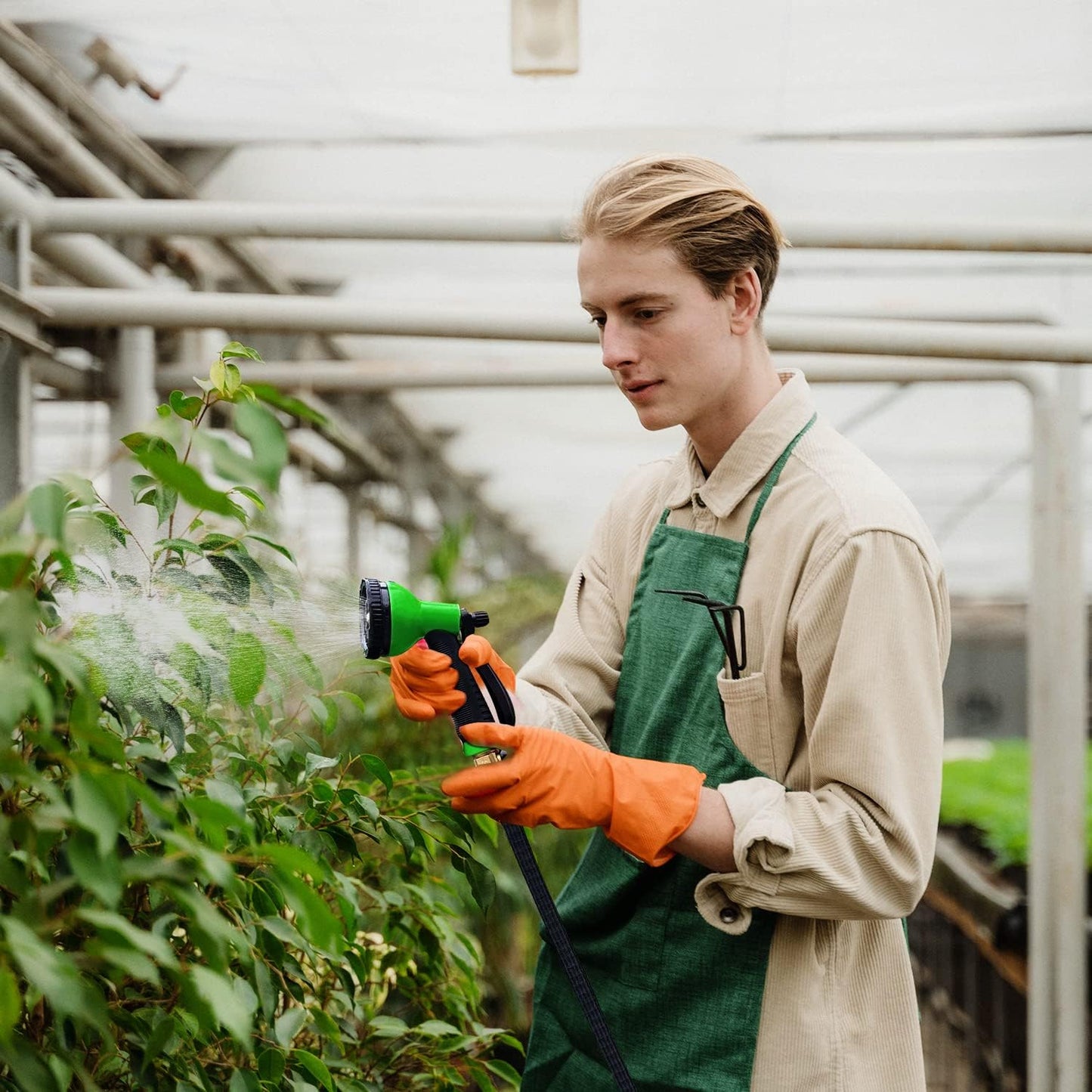 Garden Hose Nozzle Sprayer: 2 Pack 10 Watering Patterns Water Hose Spray Nozzles for Garden Hose Heavy Duty Hose Head Hose Attachment for Garden Hose YellowGreen