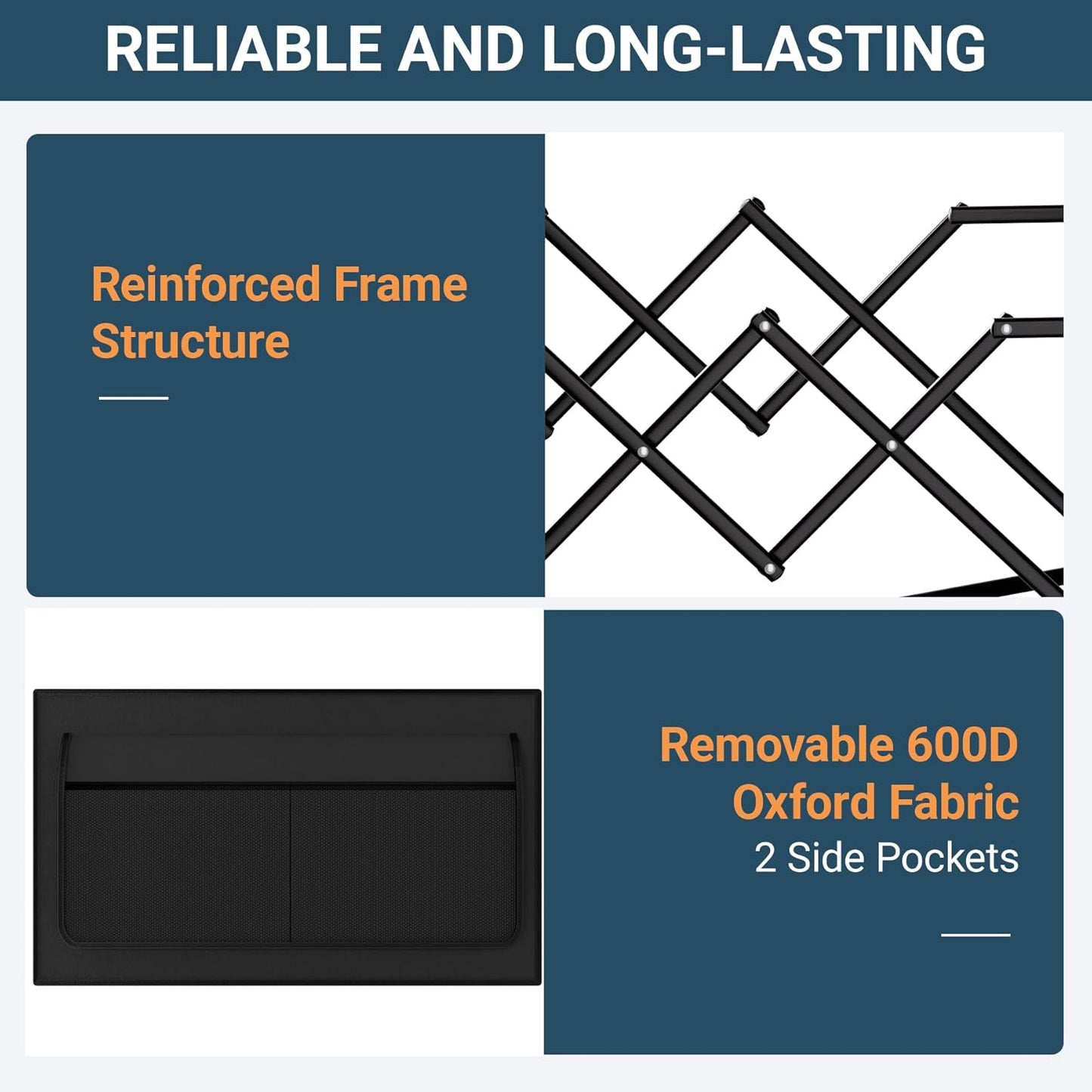 Favoyard Collapsible Wagon Carts Foldable 150L & 360LBS Folding Wagons w/All-Terrain Wheels & Brakes Portable Lightweight Utility Shopping Cart for Beach Grocery Sports Garden Camping Outdoor, Black