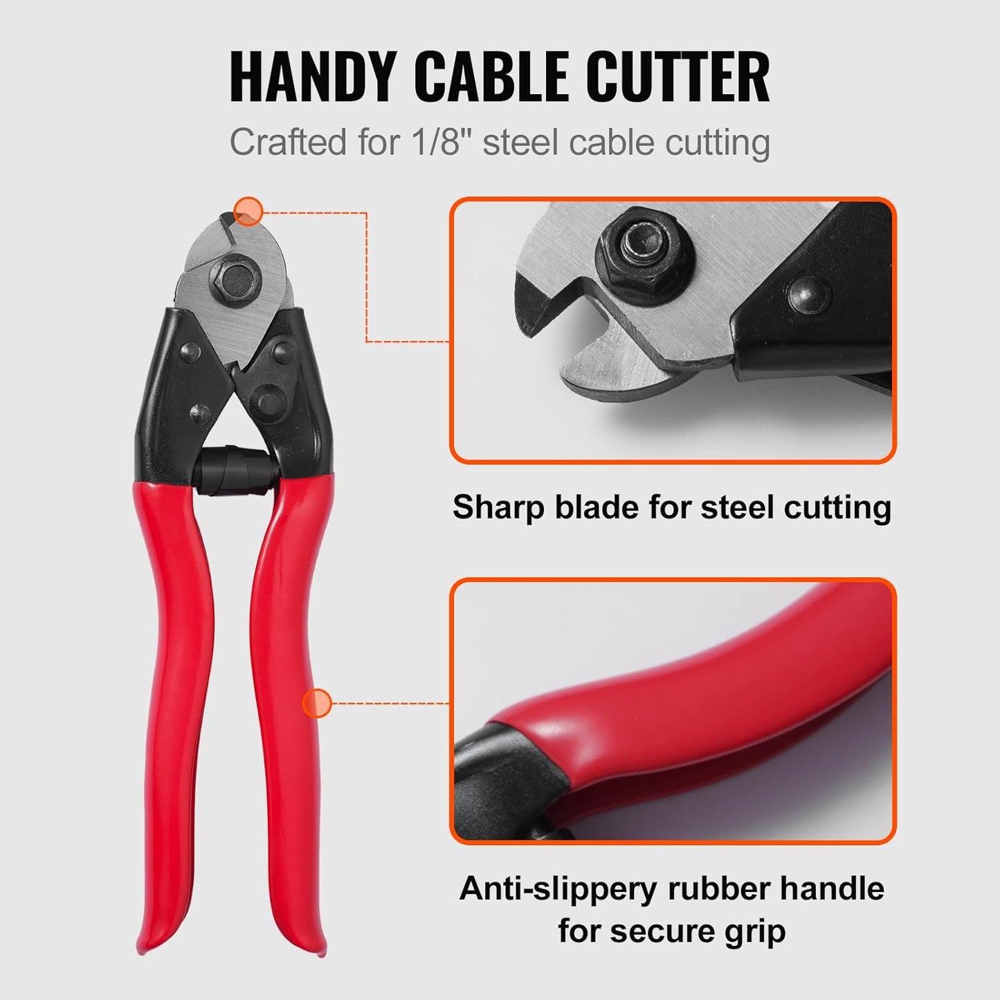 VEVOR T316 Deck Railing Cable, 1/8" Stainless Steel Wire Rope 300 ft with Cutter Kit, 7x7 Strands Construction Marine Aircraft Grade for Handrail Stair Decking Fence Outdoors