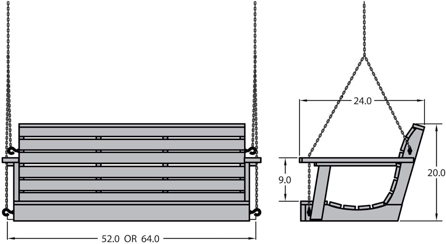 highwood Weatherly Porch Swing 5 Feet, White