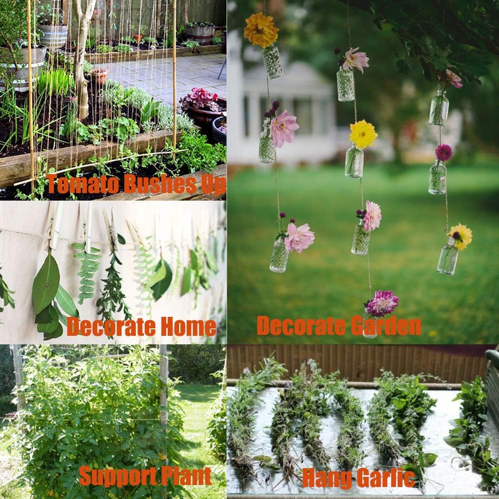 Leecogo Jute Twine 328 Feet 2mm 3Ply Heavy Duty Jute Rope String for Arts Crafts Mason Jars Rustic Decorations Home Gardening Industrial Packing Materials