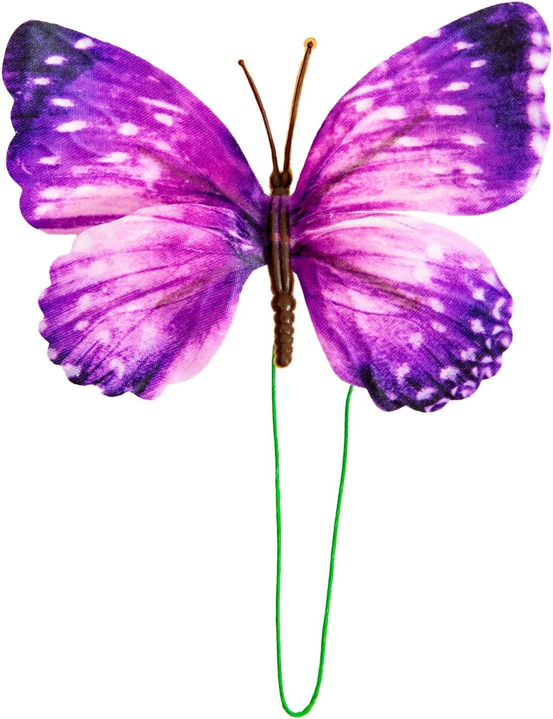 YCHTEWY-Decorative Butterfly Clips, 3D Artificial Silk Butterflies, Multicolor, 12-Pack, Home and Floral Decor (A Wire)