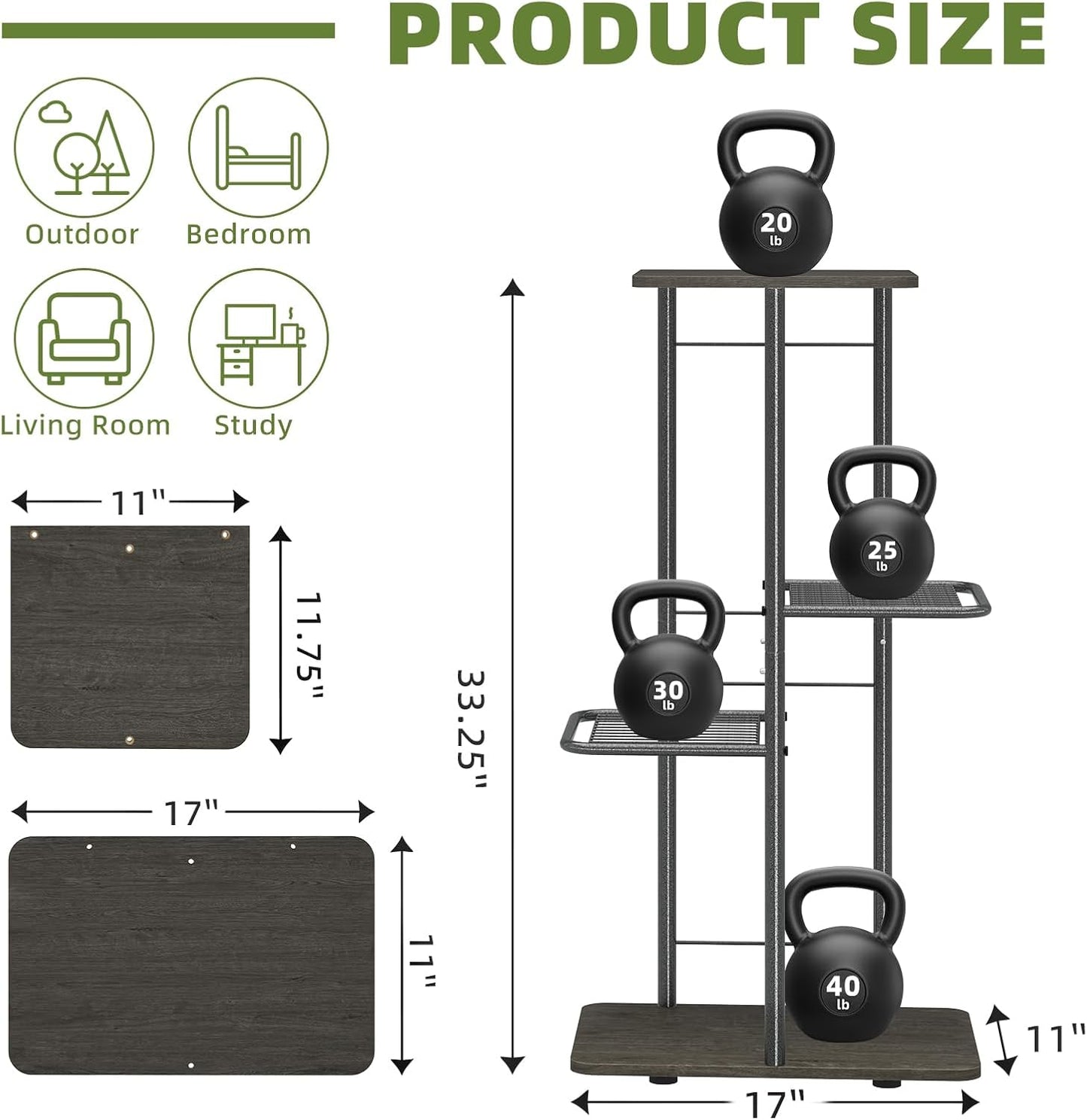 Simple Trending Plant Stand Shelf Indoor Outdoor Waterproof, 4-Tier 5 Potted Heavy Duty Metal Tall Flower Holder for Multiple Corner Display