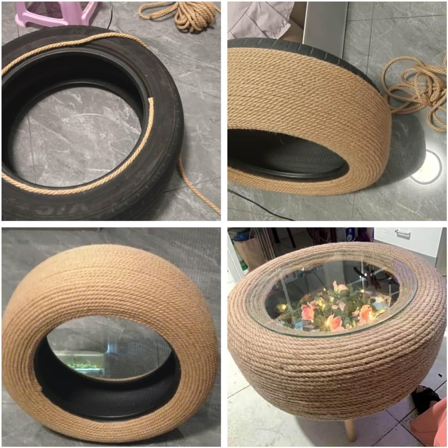 Jute Rope 10mm, 164 Feet 4.5lb Thick Garden Jute Twine String for DIY Cat Scratcher, Gardening, Bundling and Wall Hanging Craft Decorative (Brown)