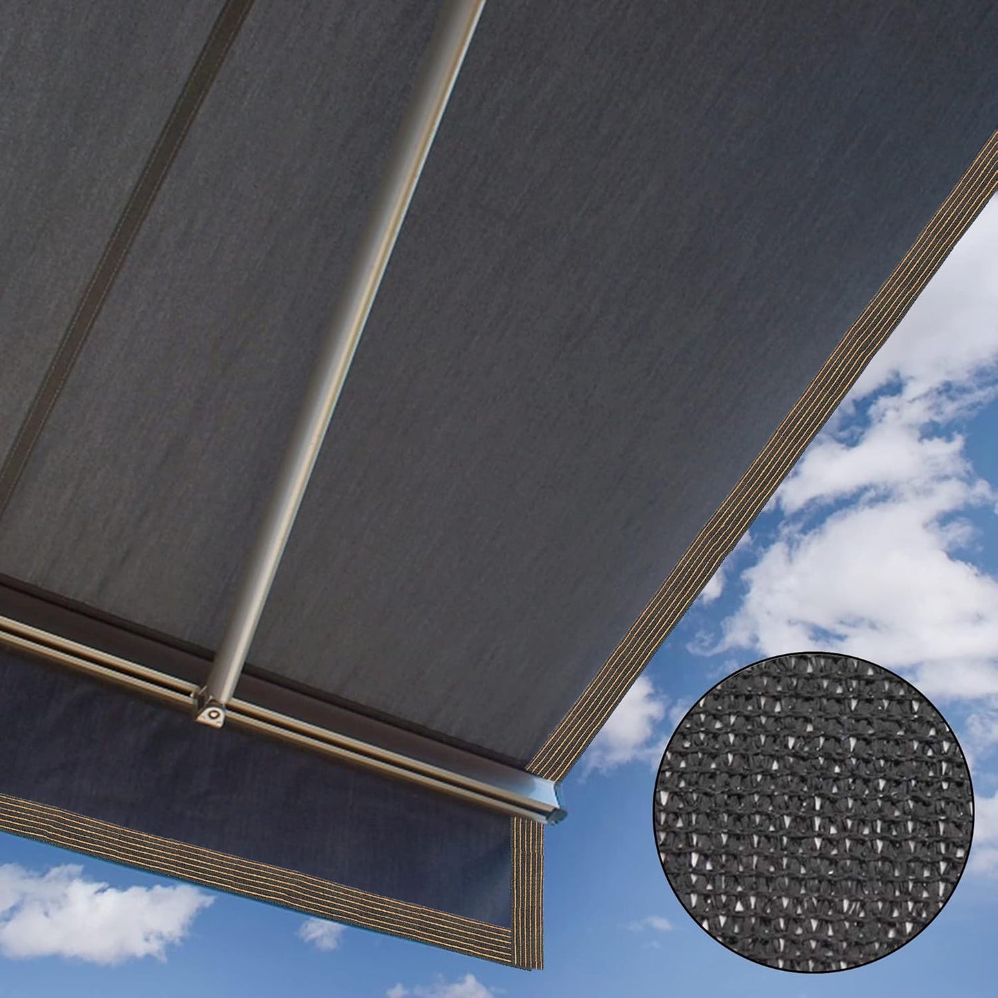 winemana 70% Black Shade Cloth, 12 x 12 FT Durable Mesh Tarp with Grommets, Resistant Garden Sun Shade Netting with Taped Edge for Plant Cover, Greenhouse, Patio, Tomatoes, Chicken Coop, Barn Kennel