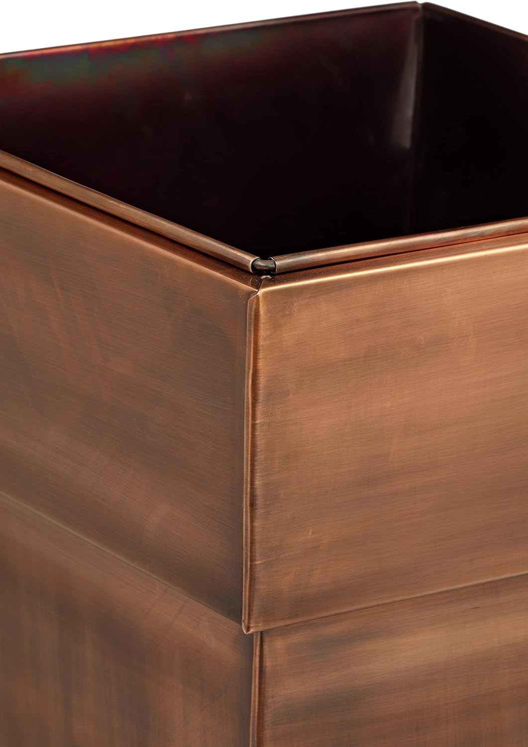 H Potter Tall Planter with Tray Large Outdoor Planters Stainless Steel Antique Copper Flower Pots Decorative Indoor Metal Garden Urn Pot Plant Porch Patio Entryway Hallway