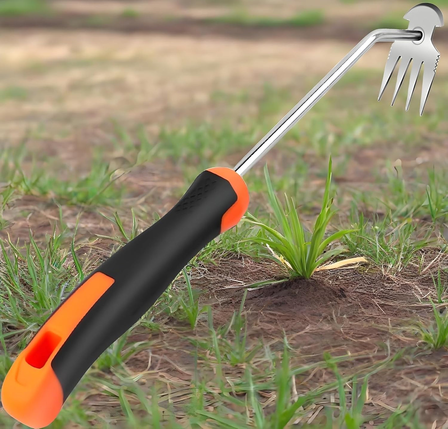 Weed Puller Tool, New Garden Weeder Tool Stainless Steel Hand Weeder Tool,4 Teethes Dual Purpose Weed Remover Tool Weeding Tools for Gardening(2PCS)