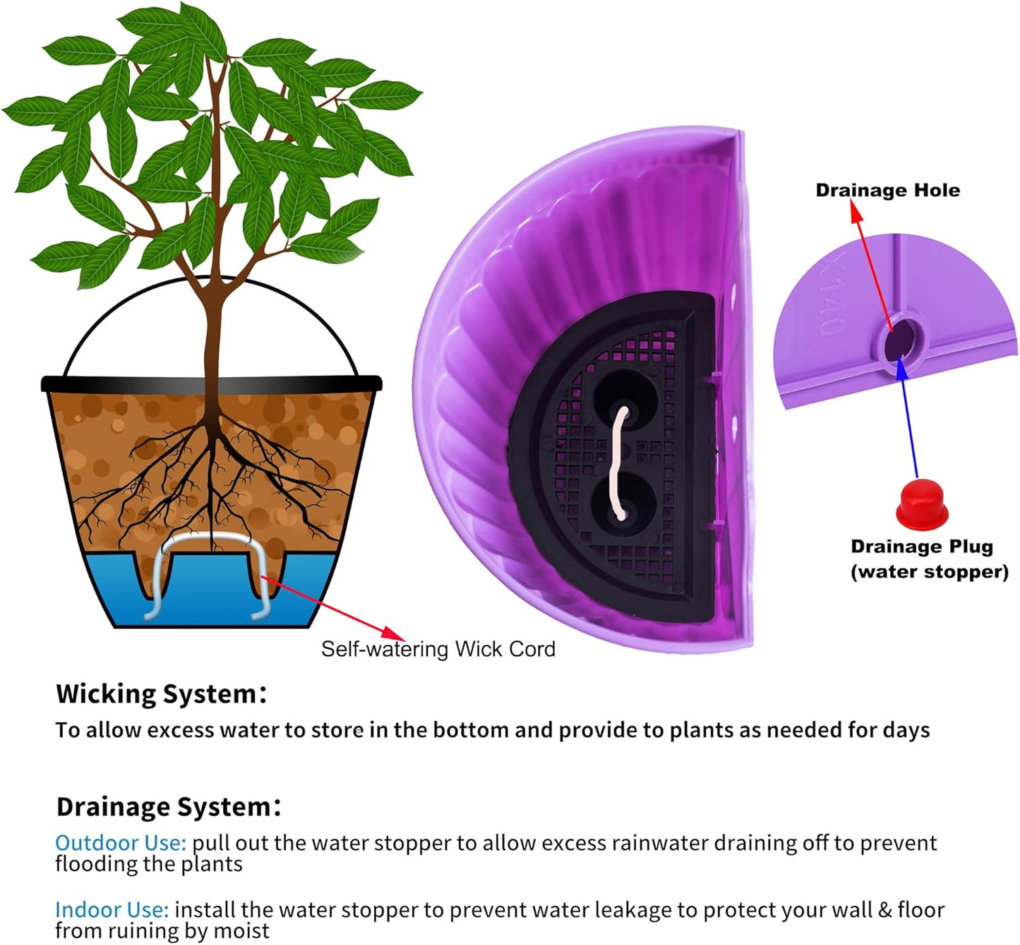 ORIMERC 4 Pcs Colorful Resin Wall Hanging Planter Pot Vertical Garden Living Wall Mount Window Hang Indoor Outdoor for Kitchen Herb Balcony Railing Shelf Fence Bedroom Trellis Décor