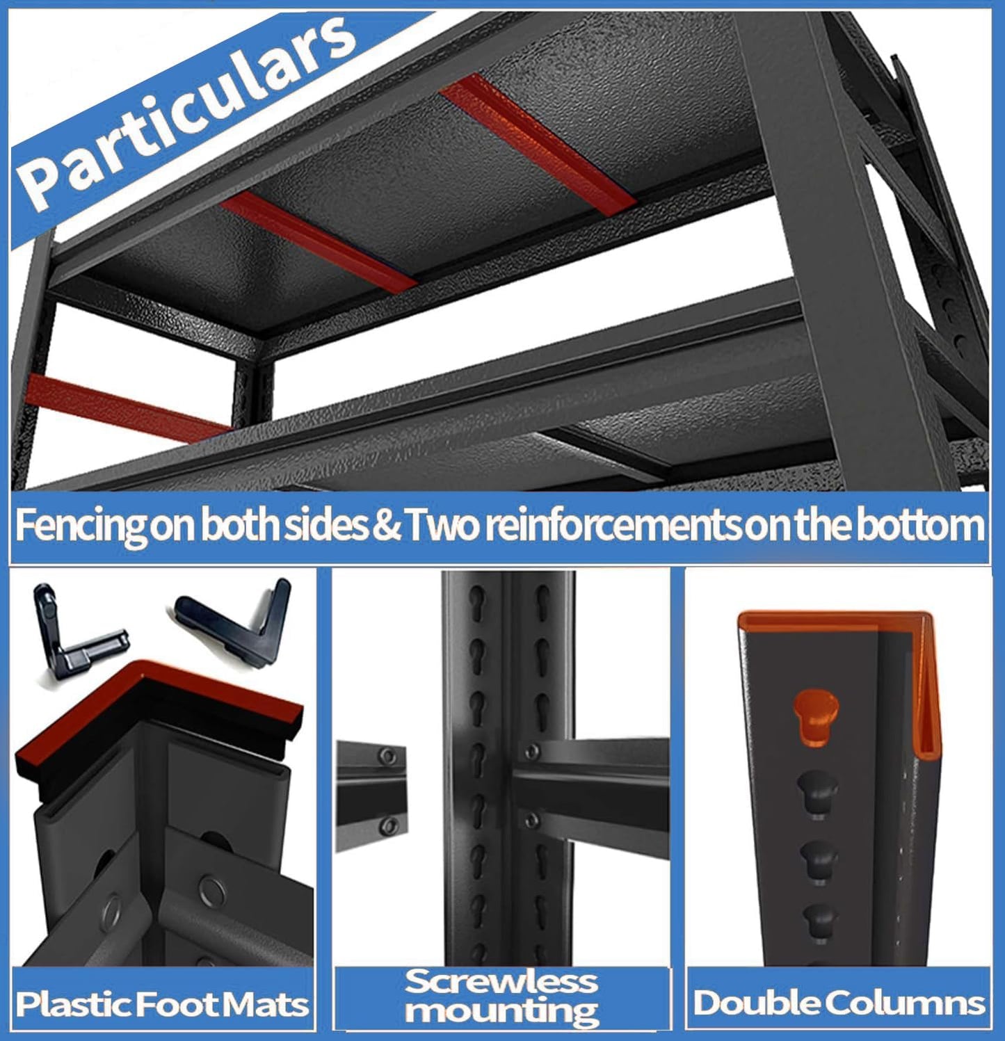 Metal Garage Shelving Metal Storage Shelves 5 Tier Adjustable Shelving Unit 3000LBS Storage Shelves Heavy Duty for Industrial, Warehouse, Basement, Commercial, Black