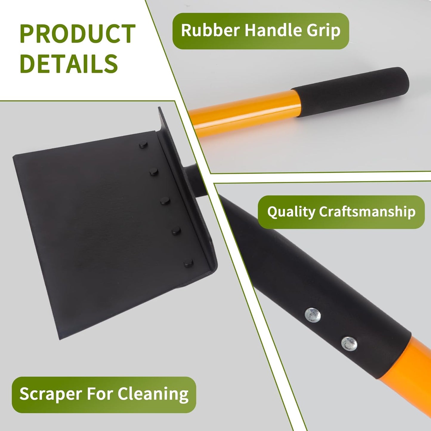 Multifunctional Cleaning Shovel, Heavy Duty Flat Square Spade Tool for Garden Outdoor Landscaping Weeding -51Inch