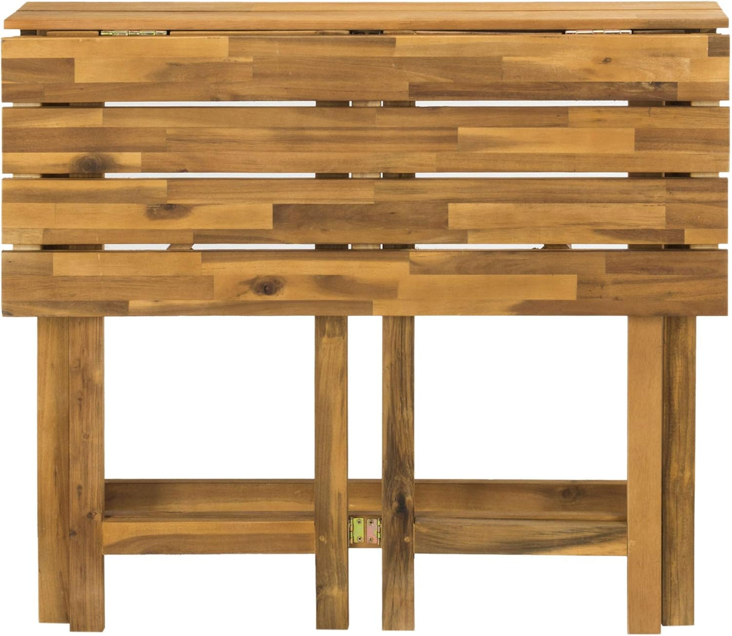 SAFAVIEH PAT6754A Collection Wilton Teak and Navy Balcony Corner Lounge Outdoor Set