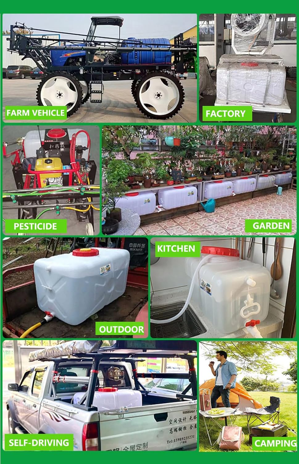 Water Storage Tank for Camping, Plastic Water Containers with Spigot for Emergency Water Storage Household Outdoor Camping Hiking Self-Driving Tour(Size:200L)