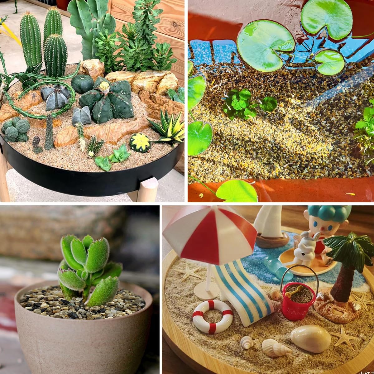 20lbs Aquarium Gravel, 1/16"(0.6-1.2mm) Natural River Rocks Succulent Cactus Pea Gravel for Plants, Fish Tank, Decorative Pebbles for Gardening, Flower Pots, Vase Fillers, Landscaping