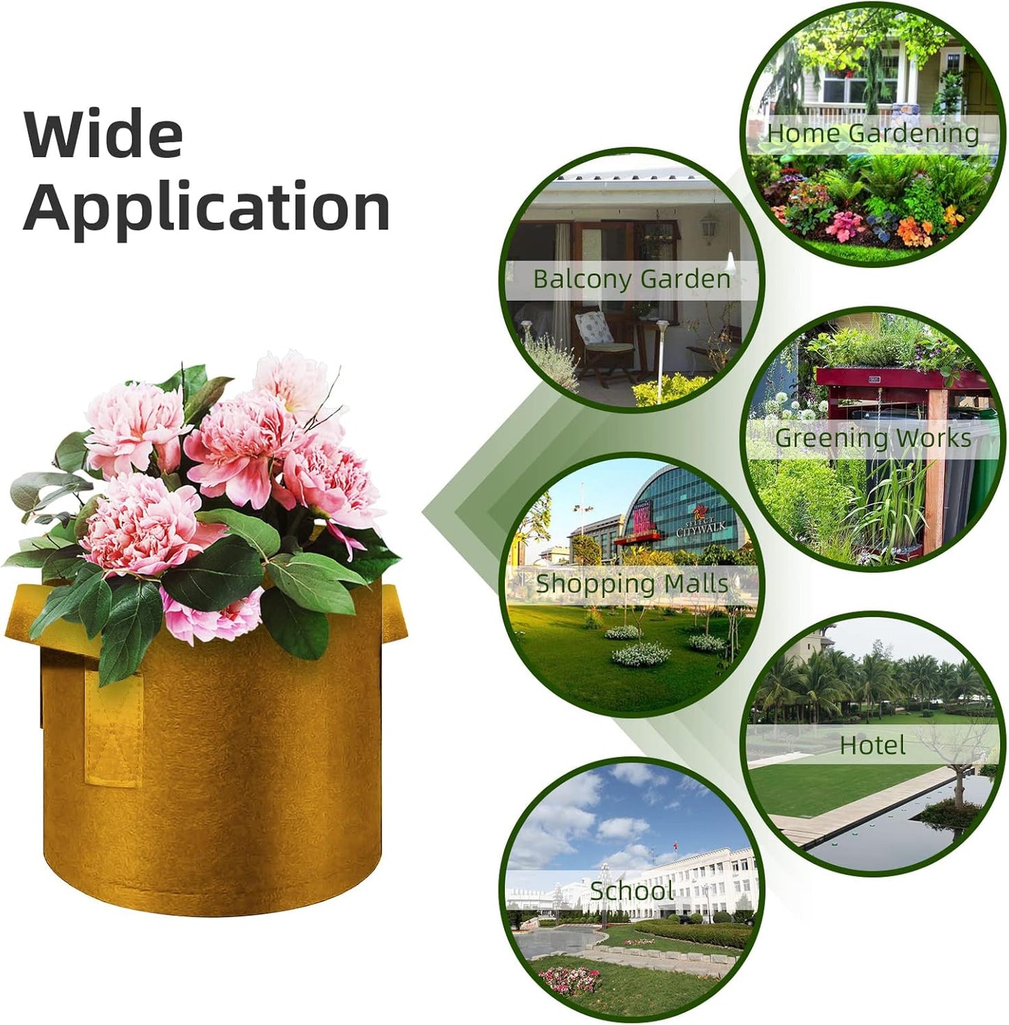 12 Pack 3 Gallon Plant Grow Bags, Thickened Nonwoven Fabric Pots with Handles, Vegetable Planter Bags Containers, Cloth Planters for Garden Vegetable/Flower/Plant/Fruits Outdoor (Brown)