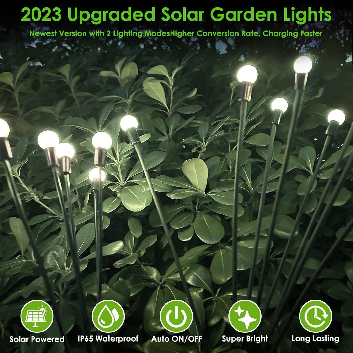 BOSSERN 2025 Solar Lights Outdoor Waterproof, 10 Pack Solar Garden Lights, Firefly Light Outdoor Waterproof, Twinkle Swaying Fairy Light for Yard Patio Pathway Garden Decoration (Cold White)