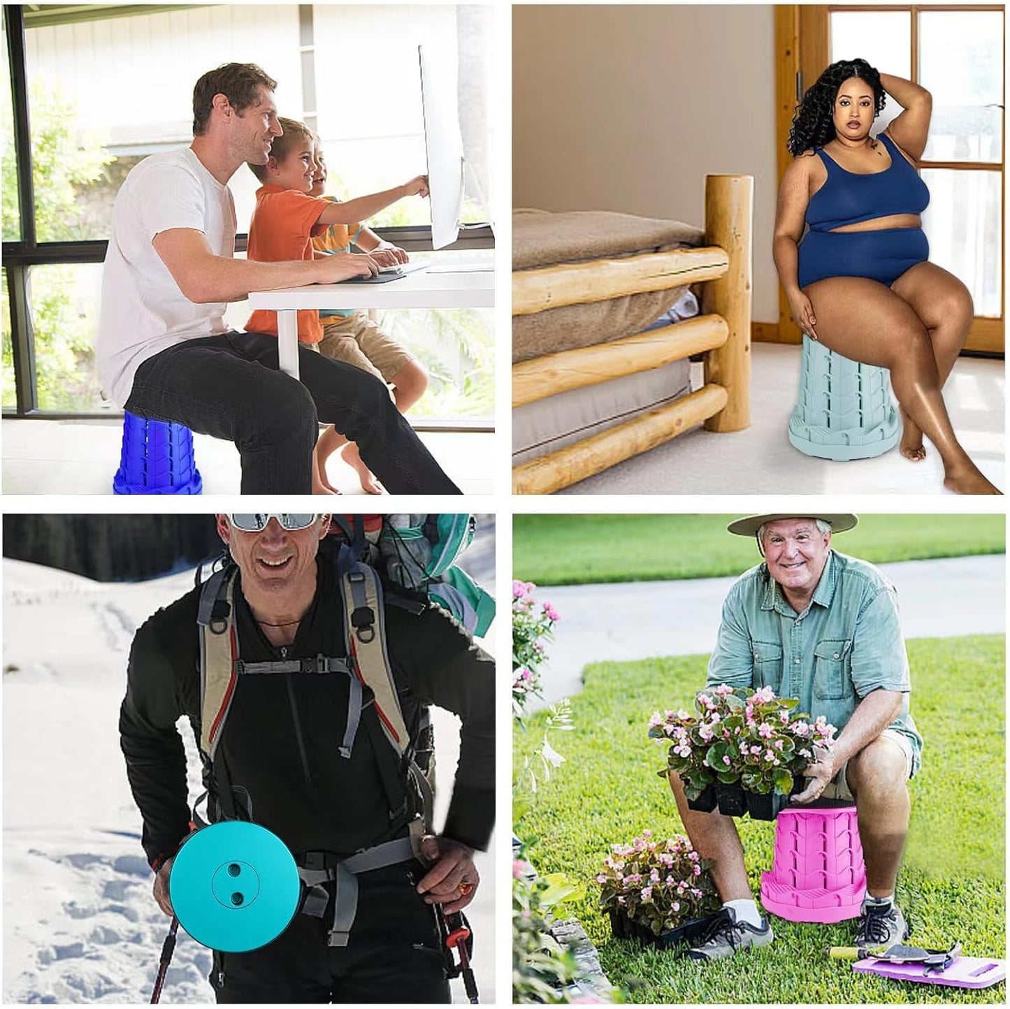 Portable & Lightweight Foldable Camping Chair for Adults, Heavy Duty Folding Stool with Adjustable Shoulder Strap, Perfect for Picnic, Beach, Backyard, and Sporting Events, Max Weight 400lbs