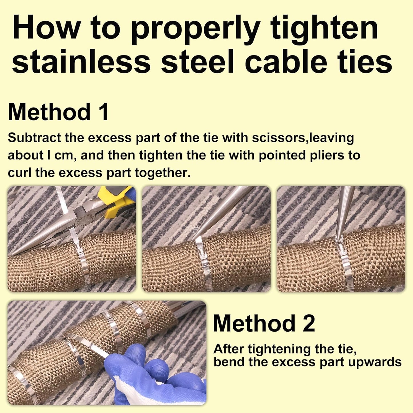 Stainless Steel Zip Ties 11.8 inch 500pcs, 304Stainless Steel Metal Zip Ties Multi-Purpose Heavy Duty Self-Locking Cable Ties for Machinery, Fence, Vehicles, Farms, Cables, Pipesas Well