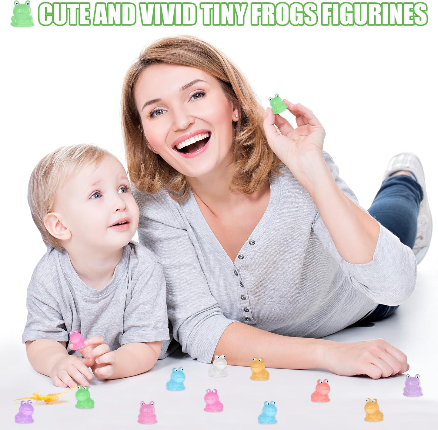 Luminous Mini Resin Frogs - Glow in The Dark Miniature Frog Figurines for Fairy Garden Decoration (7 Colors)