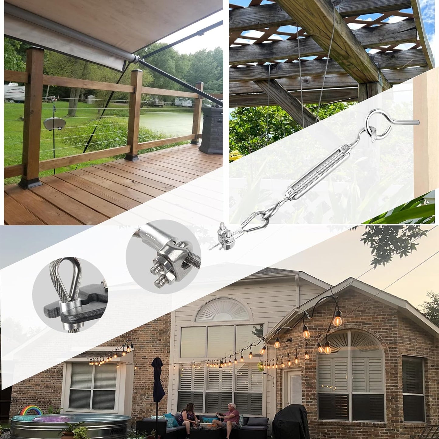 165FT Steel Cable Kit | M5 Turnbuckle & 1/8" Stainless Steel Wire Rope