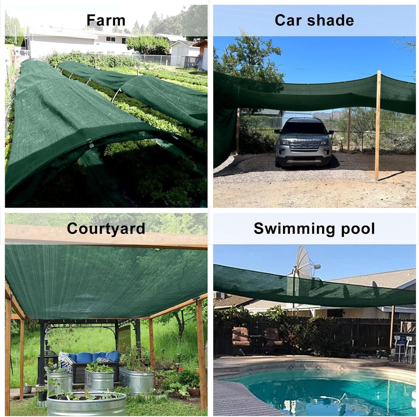 LOVE STORY 6x8FT 55% Green Shade Cloth Sun Shade Net with Grommets Sunblock Net Mesh Tarp for Garden,Plants Cover,Greenhouse and Patio