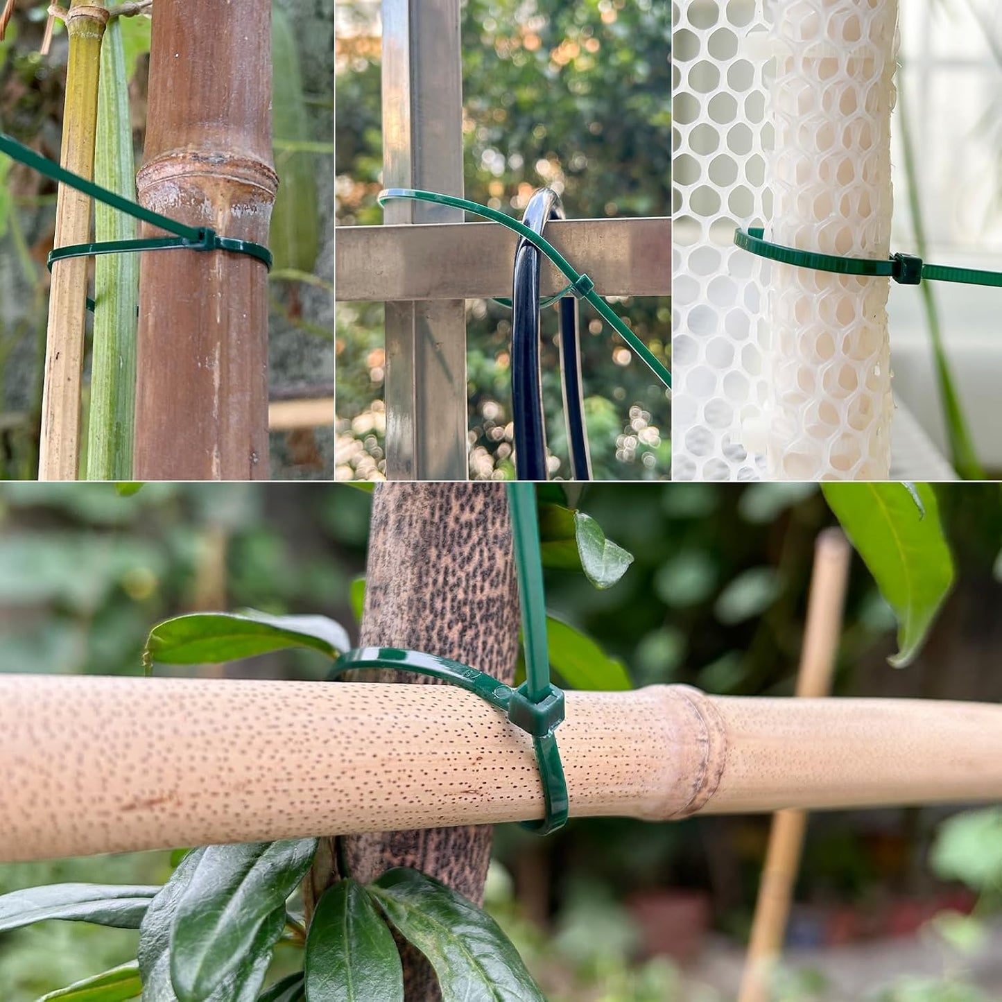 4 inch 3mm Dark Green Nylon Garden Cable Zip Ties Self Locking Cable Ties Twist Ties, Multi-Purpose Cable Tie(100 Pcs)