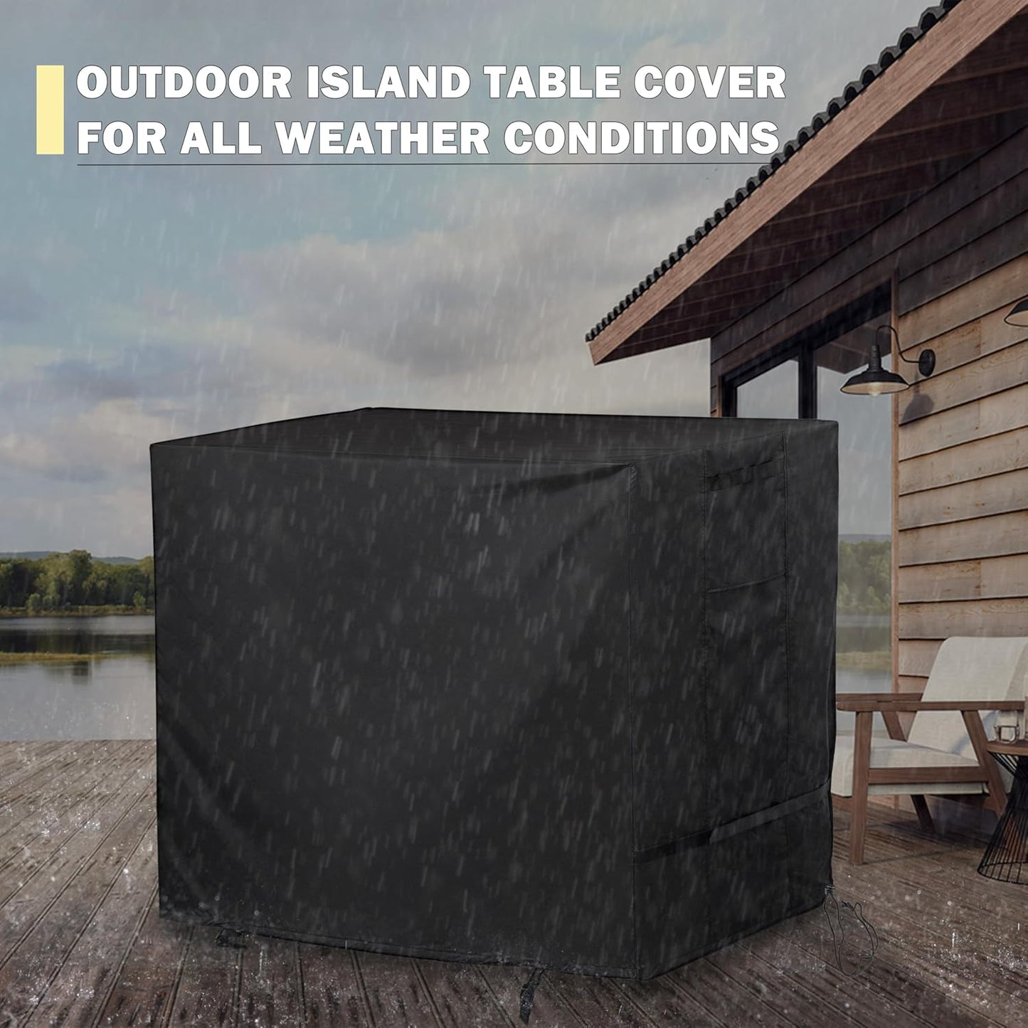 Outdoor Island Table Cover for Feasto Grill Cart with Storage Cabinet, Outdoor Kitchen Cabinet Cover for BBQ Storage Cabinet/Outdoor Kitchen Cart/Outdoor Prep Table