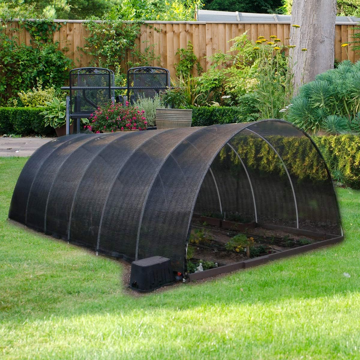 Agfabric 60% Shade Cloth 12X 16ft Sun Shade Fabric Greenhouse Shade Cloth Cover with Grommets Black