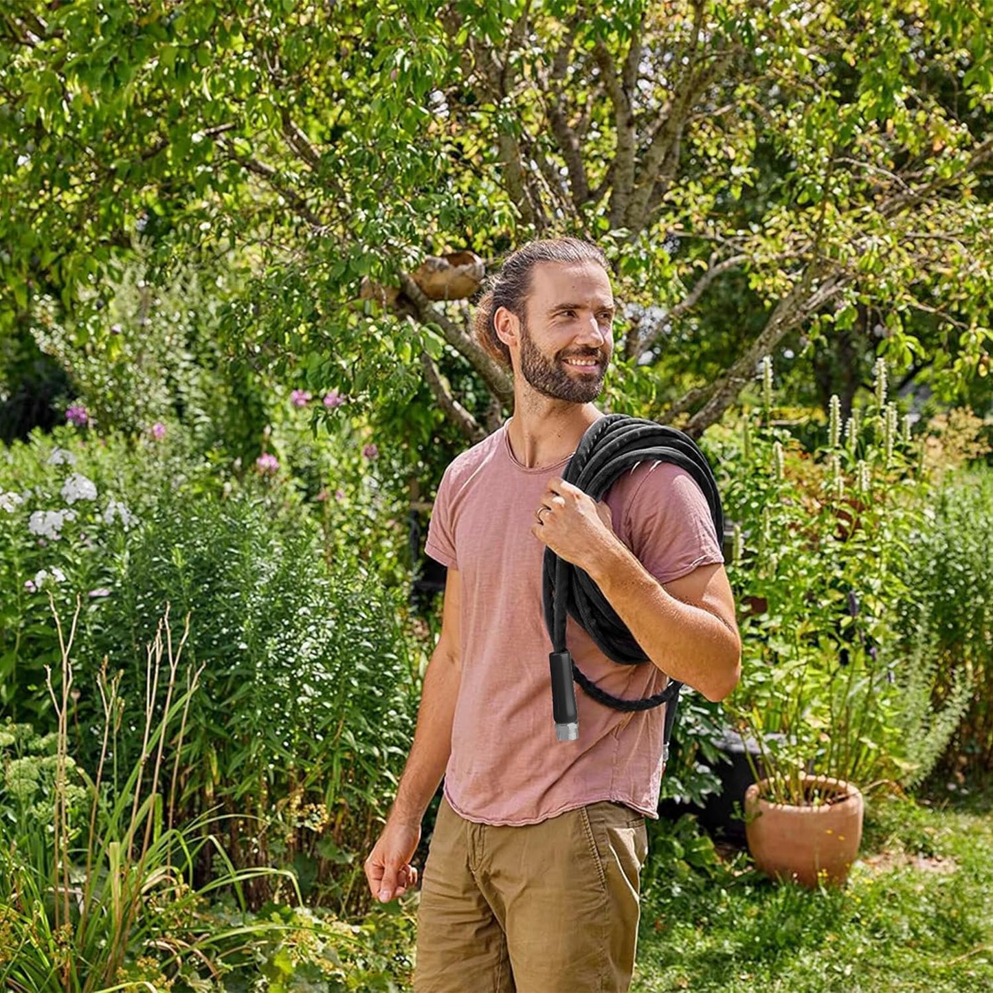 Garden Hose, Lightweight, Ultra Flexible, Durable, Kink-Free Garden Hose, RV, Marine and Camper Hose (100 FT)