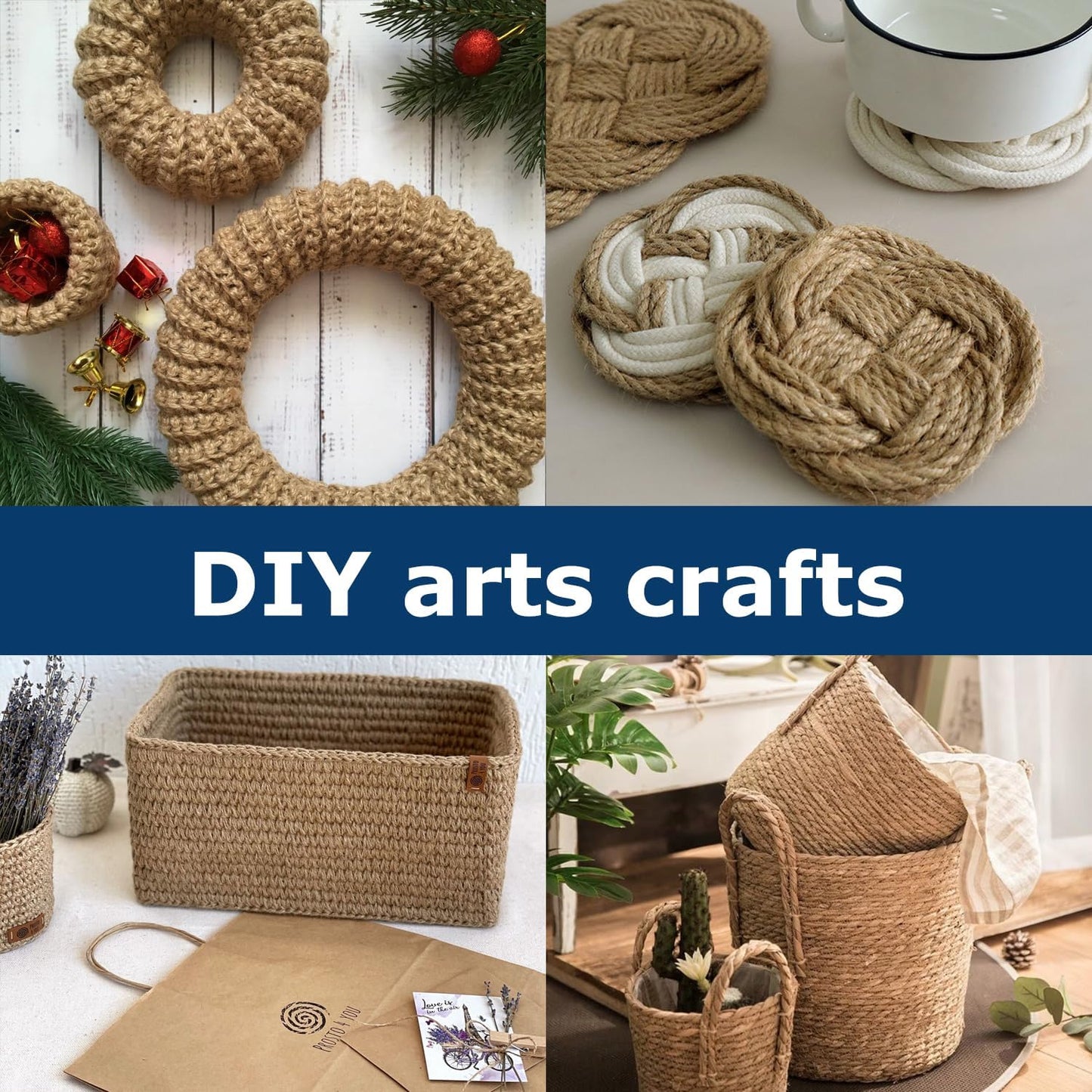 Vanhench 805ft Wrapping Twine String, Red Colored Natural Jute Twine Cord Thin Rope, Arts & Crafts Gift Wrapping, Wedding Décor, Art Decoration Packing Material, Bracelet String