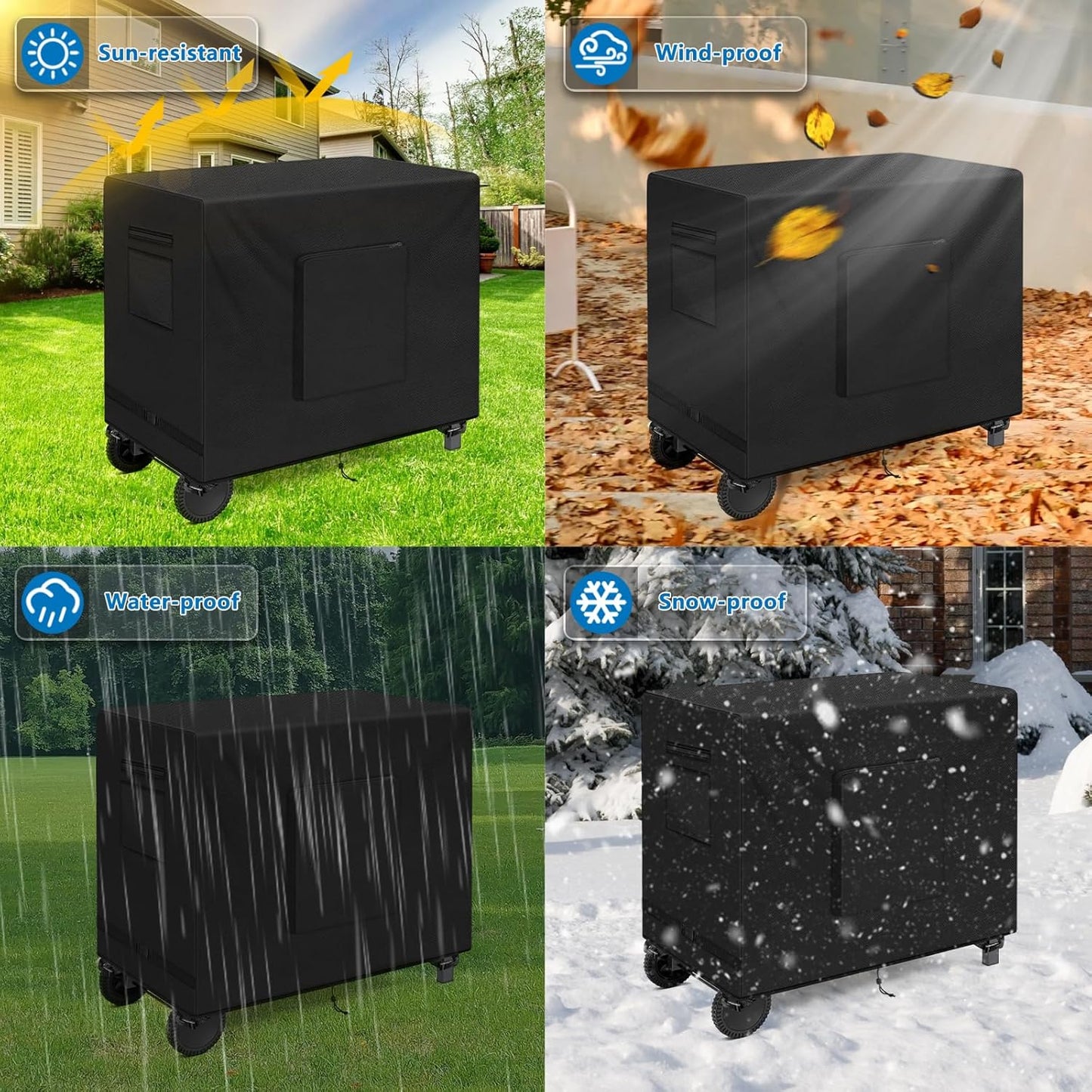 SIRUITON Outdoor Bar Cart Cover for 30 Inch Portable Outdoor Table, Heavy Duty 600D Oxford Fabric Outdoor Waterproof BBQ/Worktable Metal Movable Table Cover