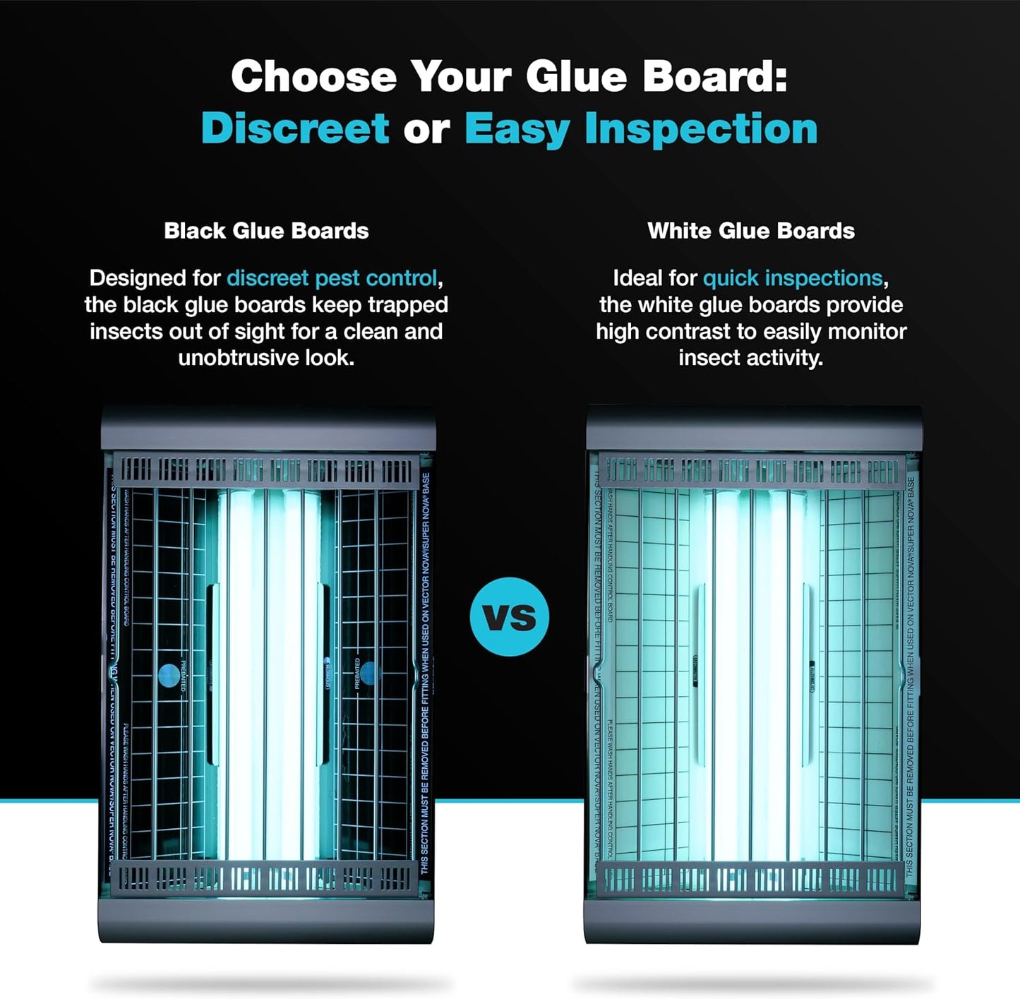 Catchmaster Vector Universal Replacement Glue Boards White, UV Light Fly Trap for Home, Unscented Gnat Traps for House, UV Lamp Insect & Mosquito Killer Refill, Adhesive Bug Light Boards, 12-Pack