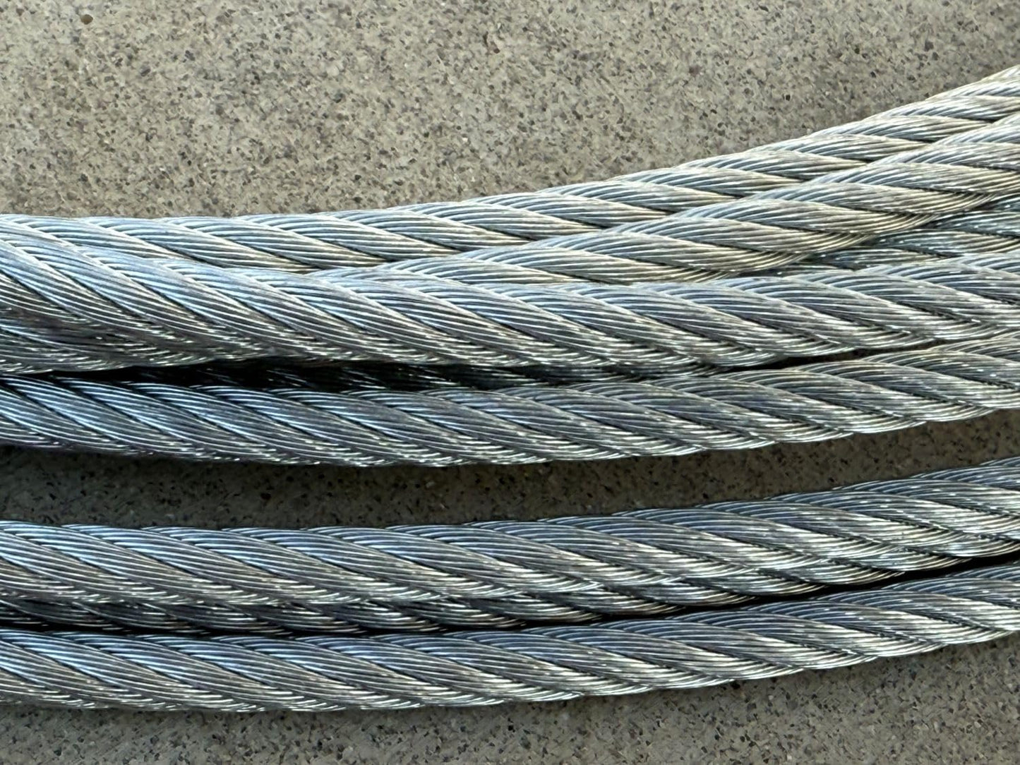 Sandbaggy 3/16" x 50 ft Galvanized Braided Steel Cable w/Looped End (7x19 Wire Rope) (4, Silver, 3/16" x 50 ft)