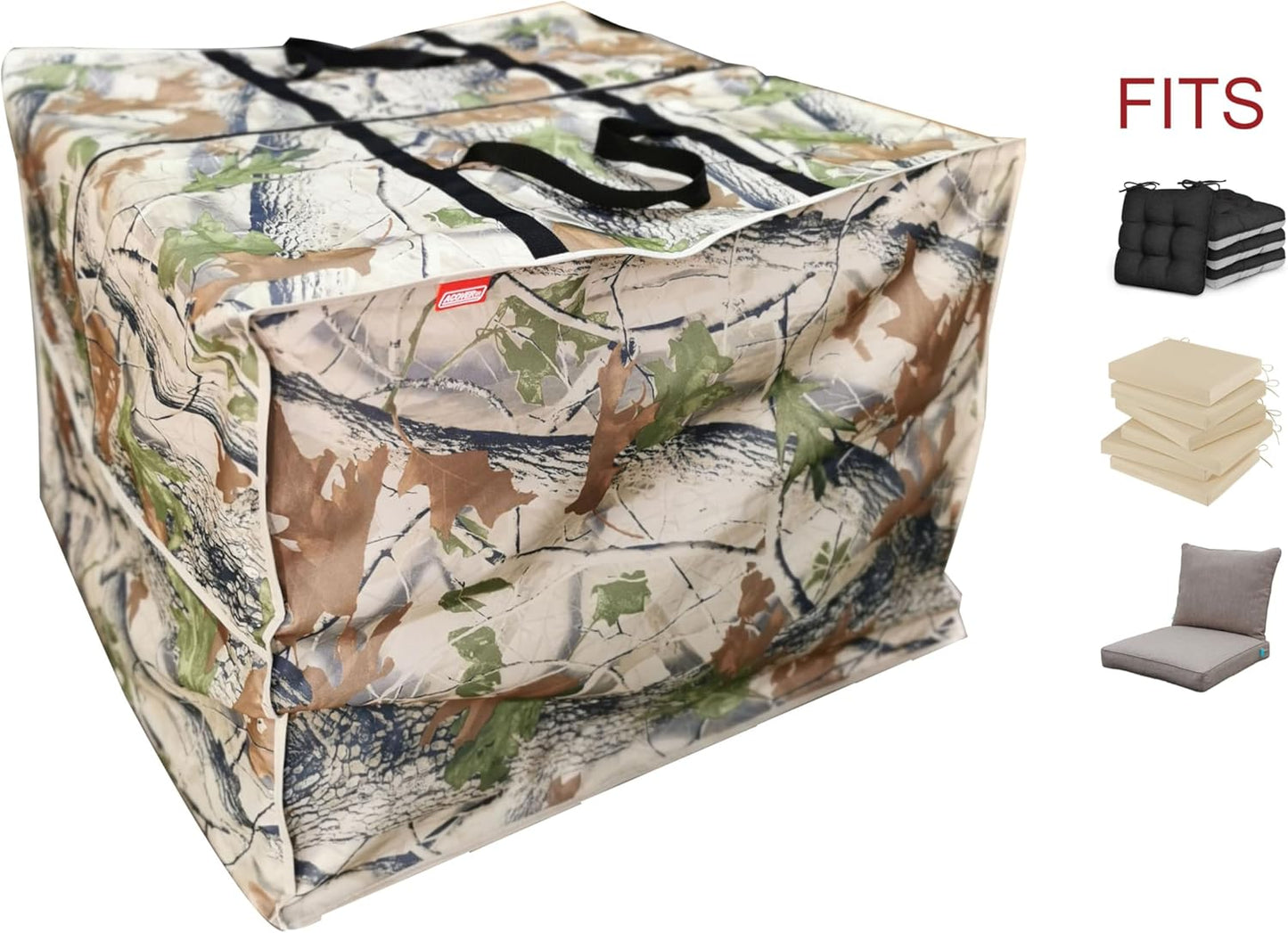 Outdoor Square Cushion/Cover Storage Bag, Protective Zippered Storage Bags with Handles, 32''L x 32''W x 24''H