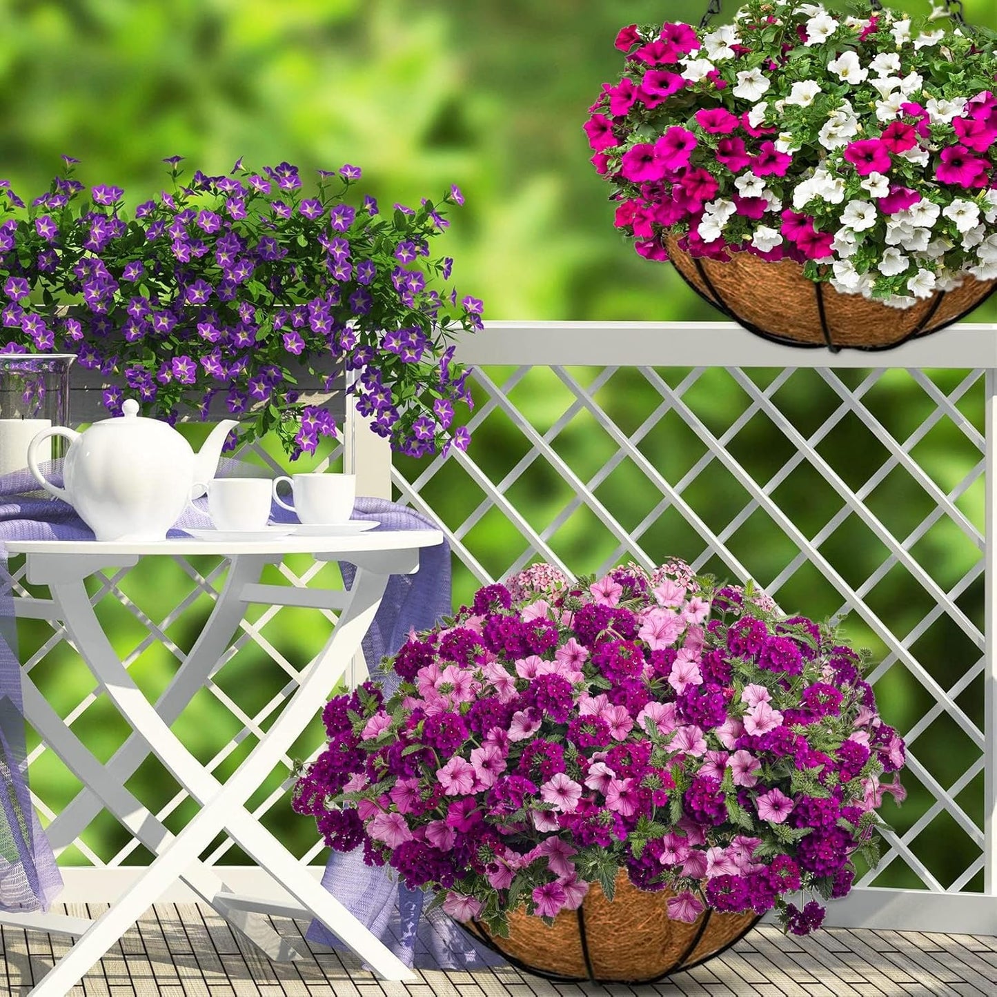 Halatool 4PCS 18 Inch Coconut Liners - 100% Natural Coco Fiber Round Liners for Planters, Flowers, Vegetables