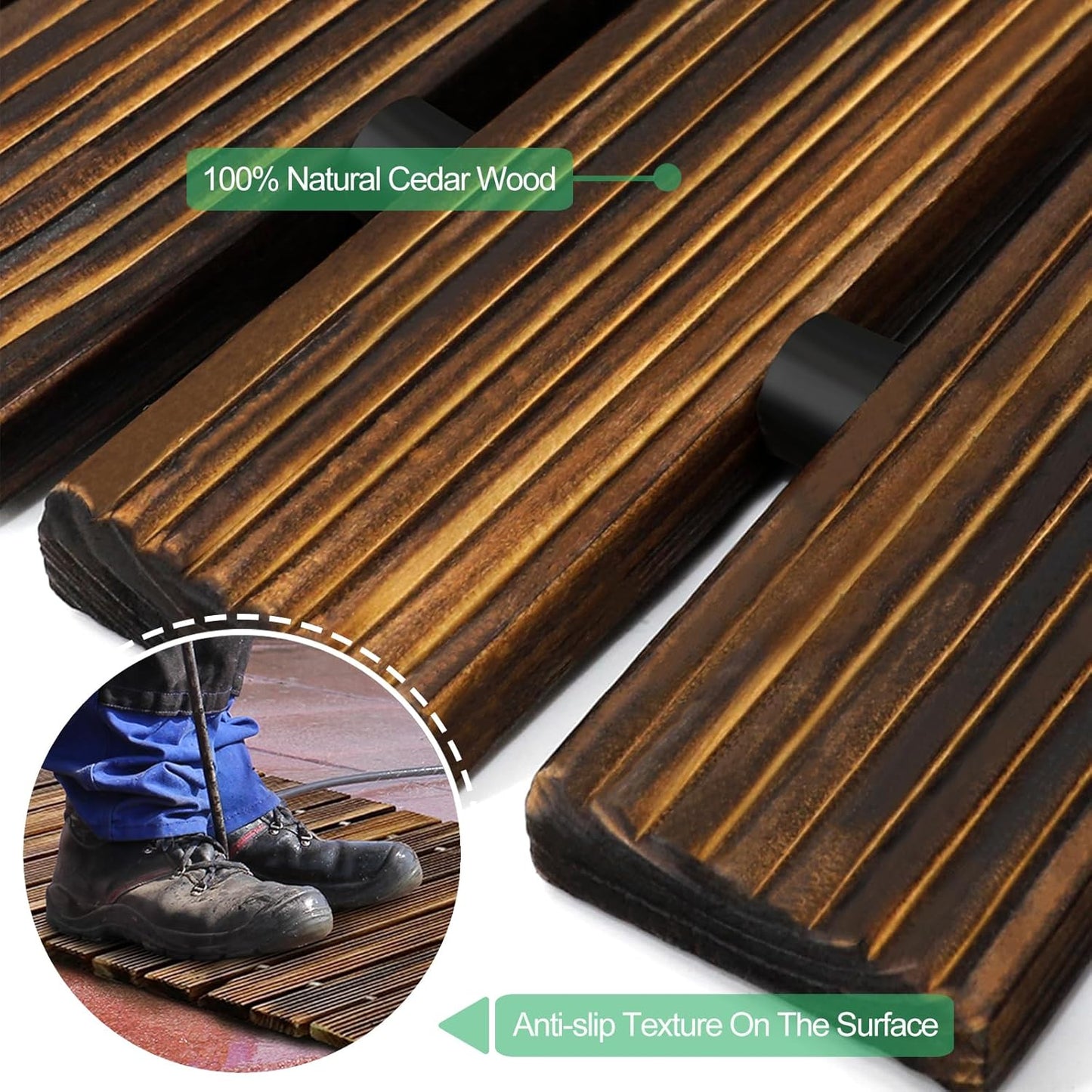 RELIANCER 6' Wooden Garden Pathway,Outdoor Roll Out Cedar Curved Walkway,Patio Path Decorative Garden Boardwalk Walkways,Weather-Resistant Roll Up Beach Wood Road Floor,Wedding Party Pathways