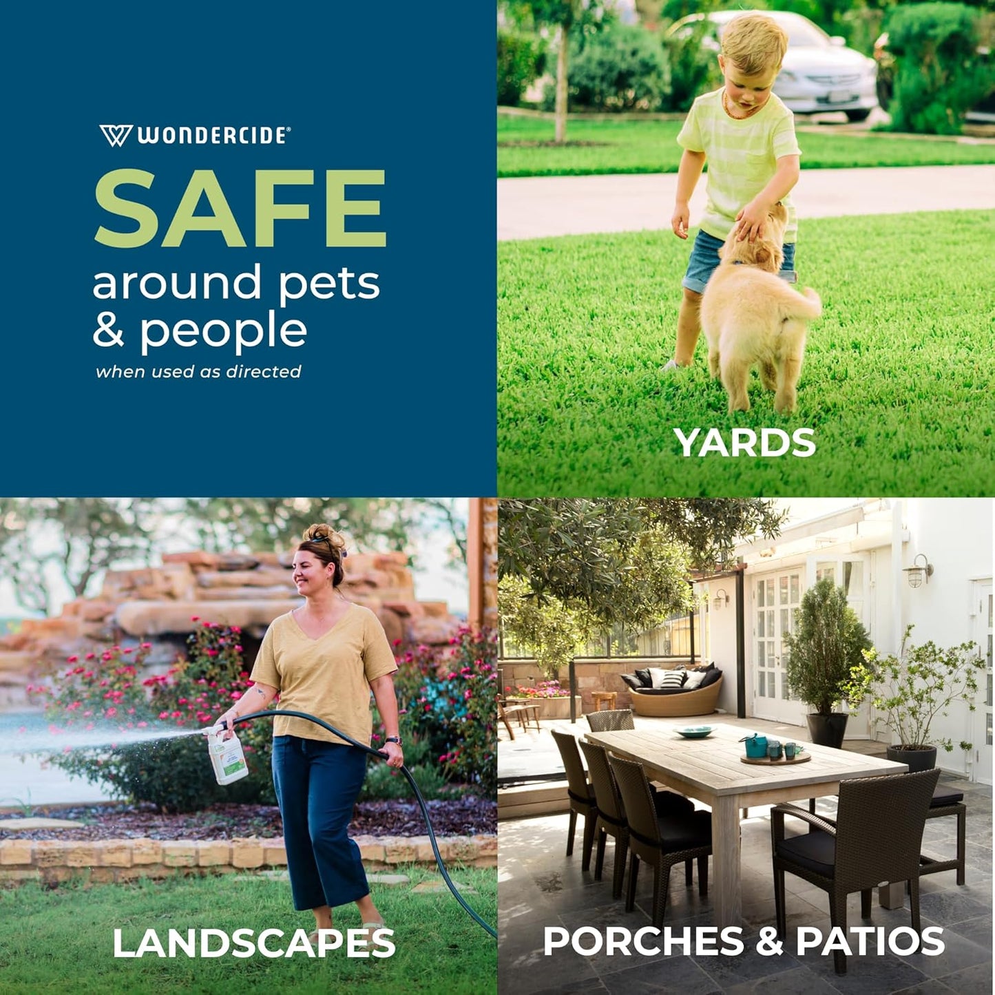 Wondercide - Outdoor Pest Control Spray Concentrate with Natural Essential Oils - Mosquito, Ant, Roach, and Insect Killer, Treatment, and Repellent - Safe Around Pets, Plants, Kids - 1 Gallon