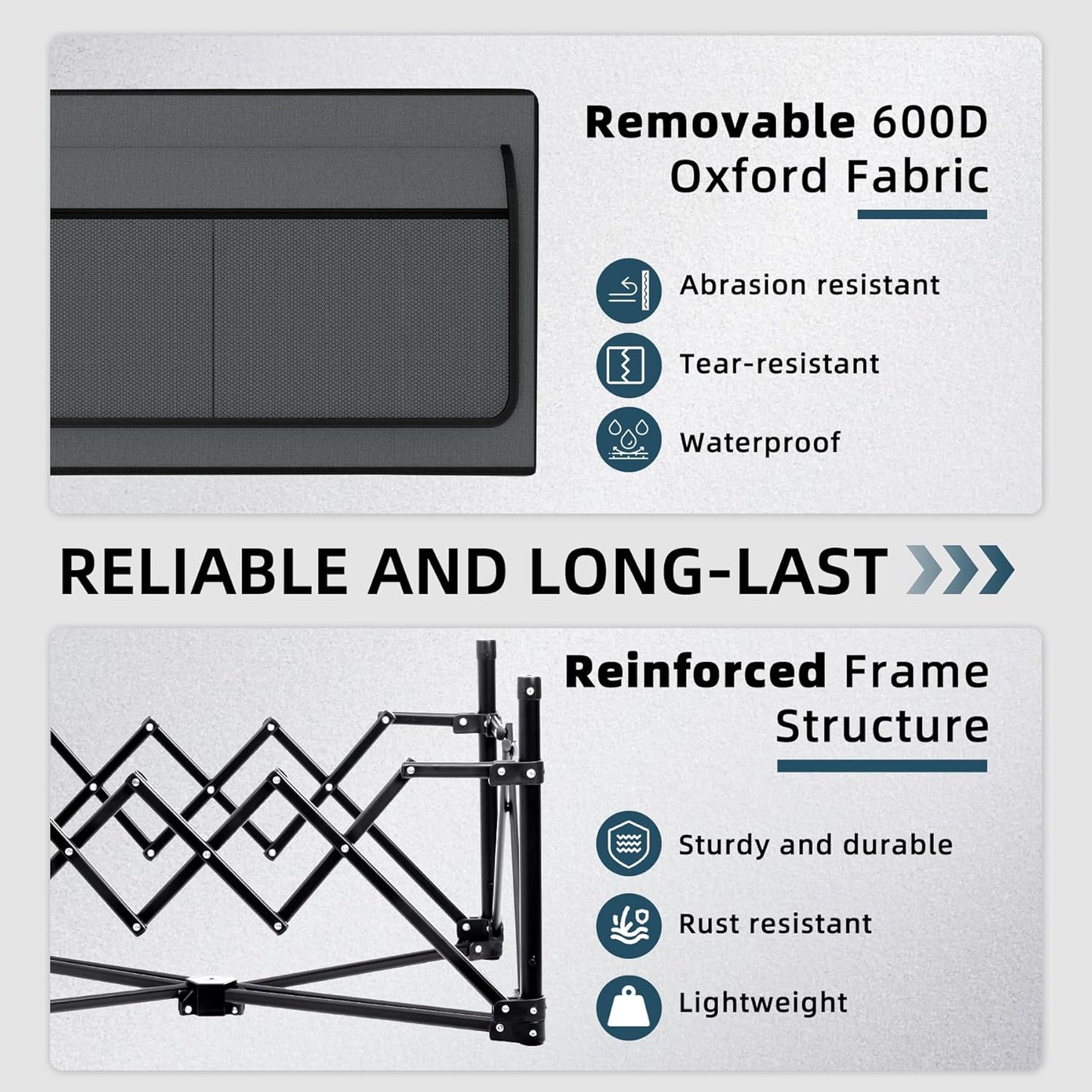 Favoyard Collapsible Wagon Carts Foldable 150L & 360LBS Portable Folding Wagons with All-Terrain Wheels & Brakes Heavy Duty Outdoor Utility Cart for Beach Grocery Camping Shopping Sports Garden, Grey