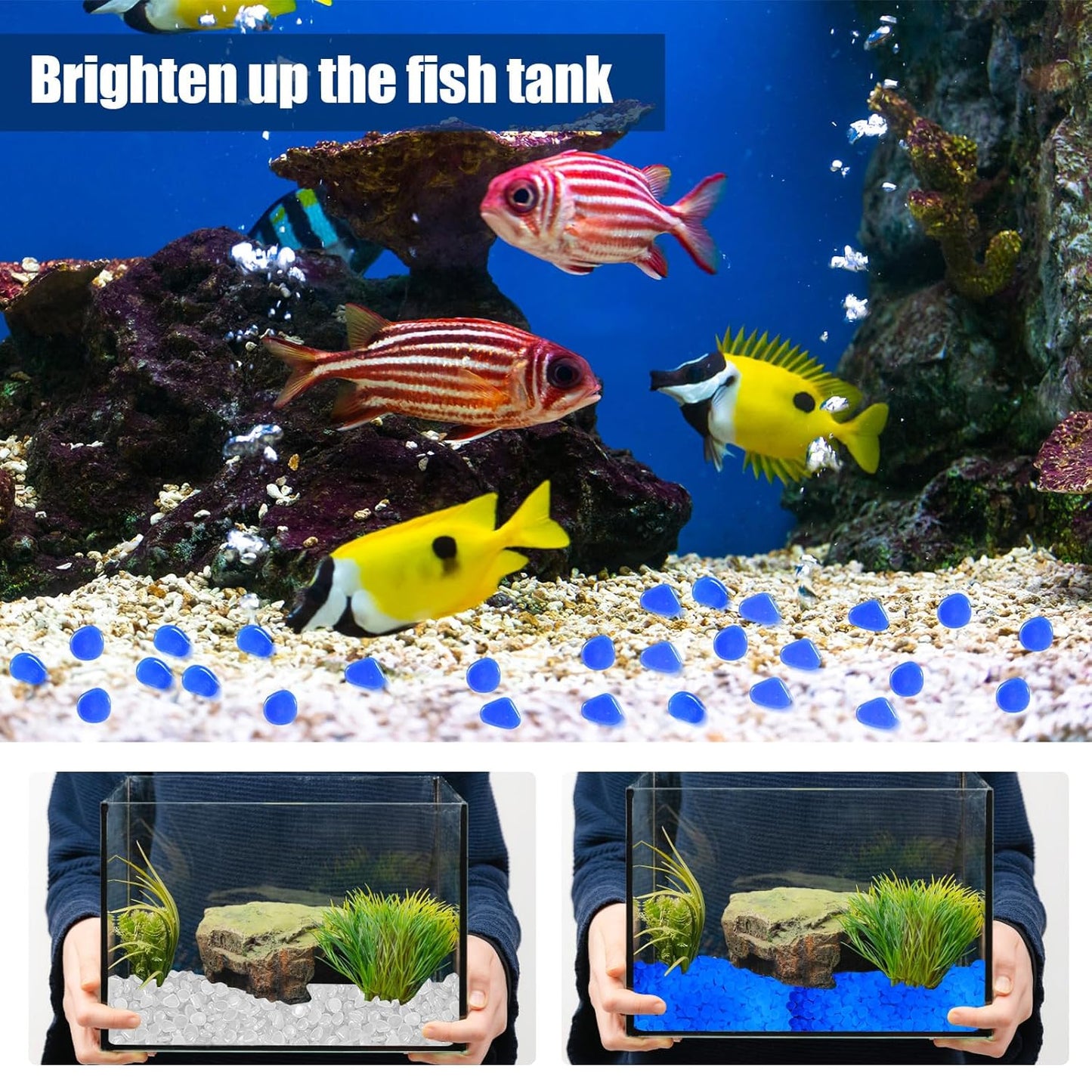 Sasylvia 12000 Pcs Glow in The Dark Rocks Glow in The Dark Stones Glowing Rocks for Garden Outdoor Glowing Fish Tank Pebbles Luminous Stone for Outdoor Yard Patio Aquarium Landscaping (White)