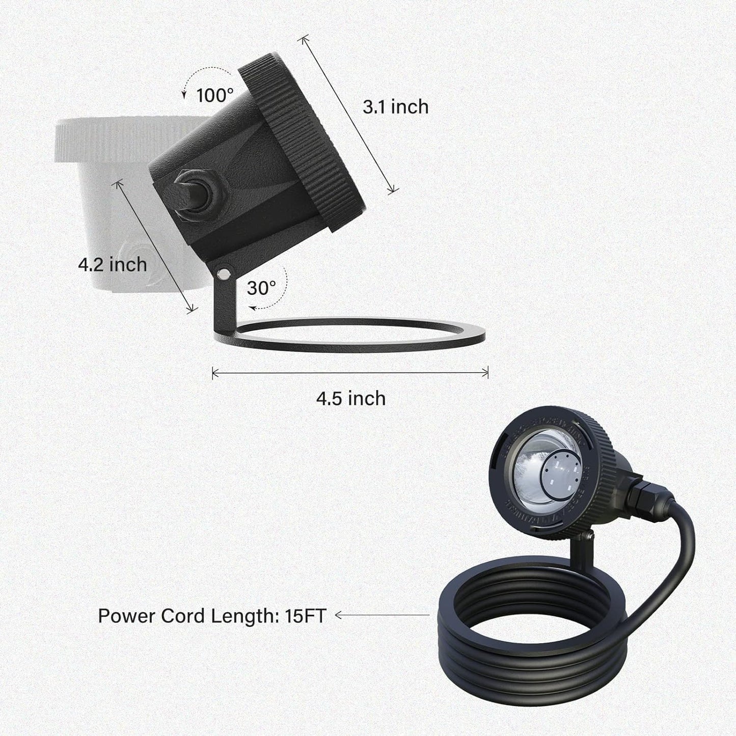 GOODSMANN Landscape Lights 4PK Low Voltage Pond Lights Led Underwater 12V AC Underwater Lights for Fountain Warm White 5.4W 135 Lumen Submersible Led Lights Work with Low Voltage Transformers