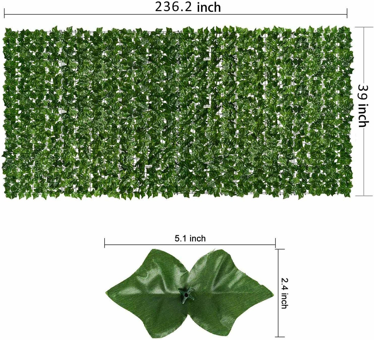 DearHouse Artificial Ivy Privacy Fence Wall Screen, 39.3x236.2inch Artificial Hedges Fence and Faux Ivy Vine Leaf Decoration for Outdoor Garden Decor