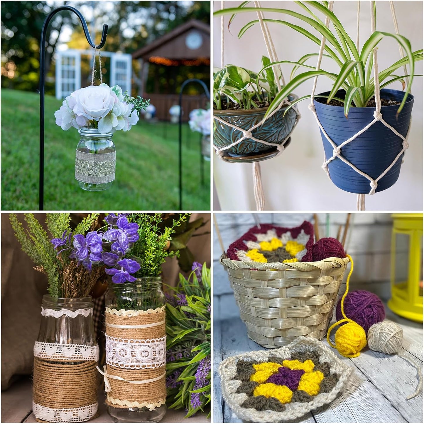 uxcell 328 Feet Natural Jute Twine String,3mm Thin Garden Twine Rope Colored Plant String Cord for DIY Art Crafts Gift Wrapping Decoration Packing Gardening Plant Hanger,Pink