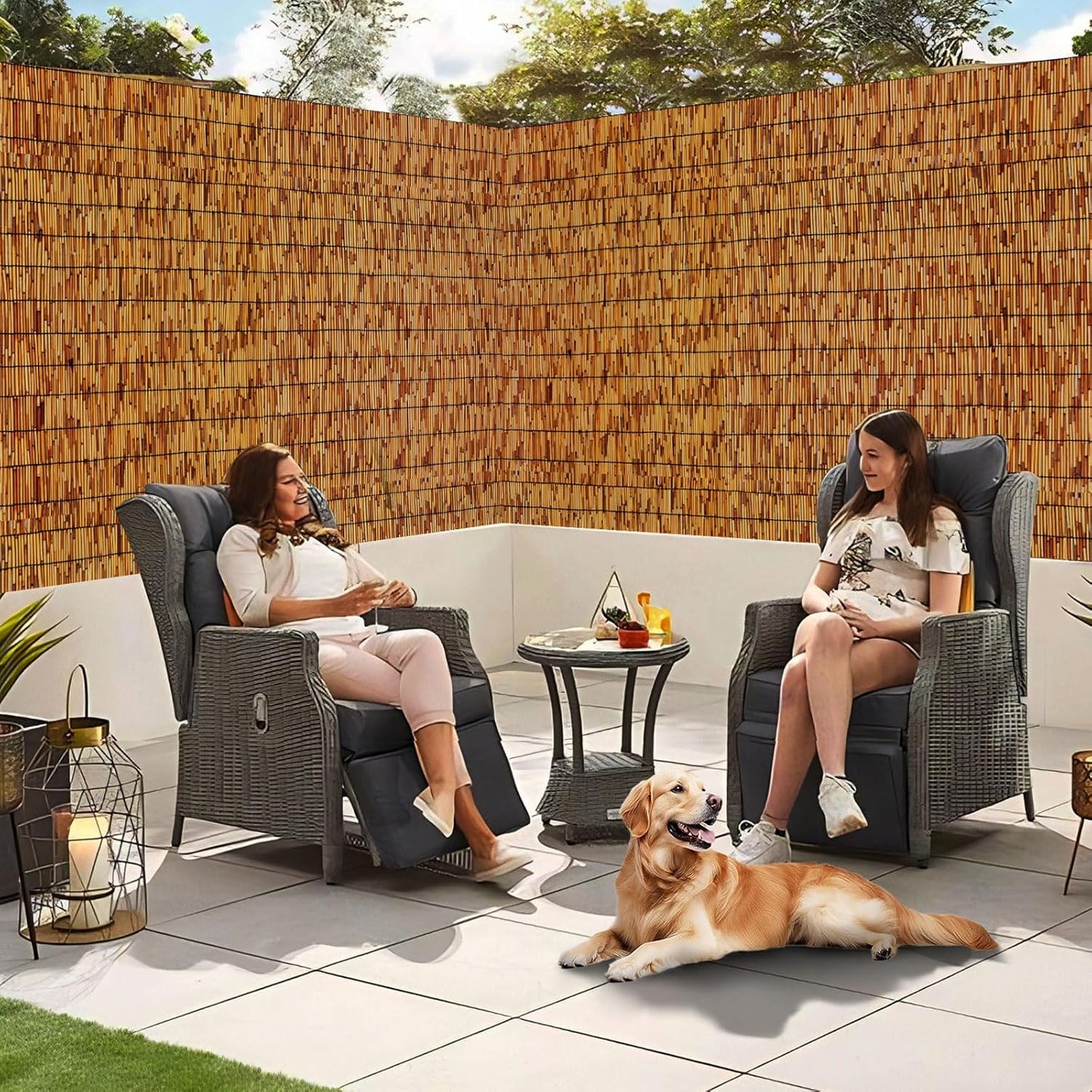 Bamboo Fence,Reed Fencing 4Feet High Bamboo Privacy Screen Outdoor for Patio, Reed Screen for Privacy Garden Backyard Balcony Natural Reed Fencing,4x16FT