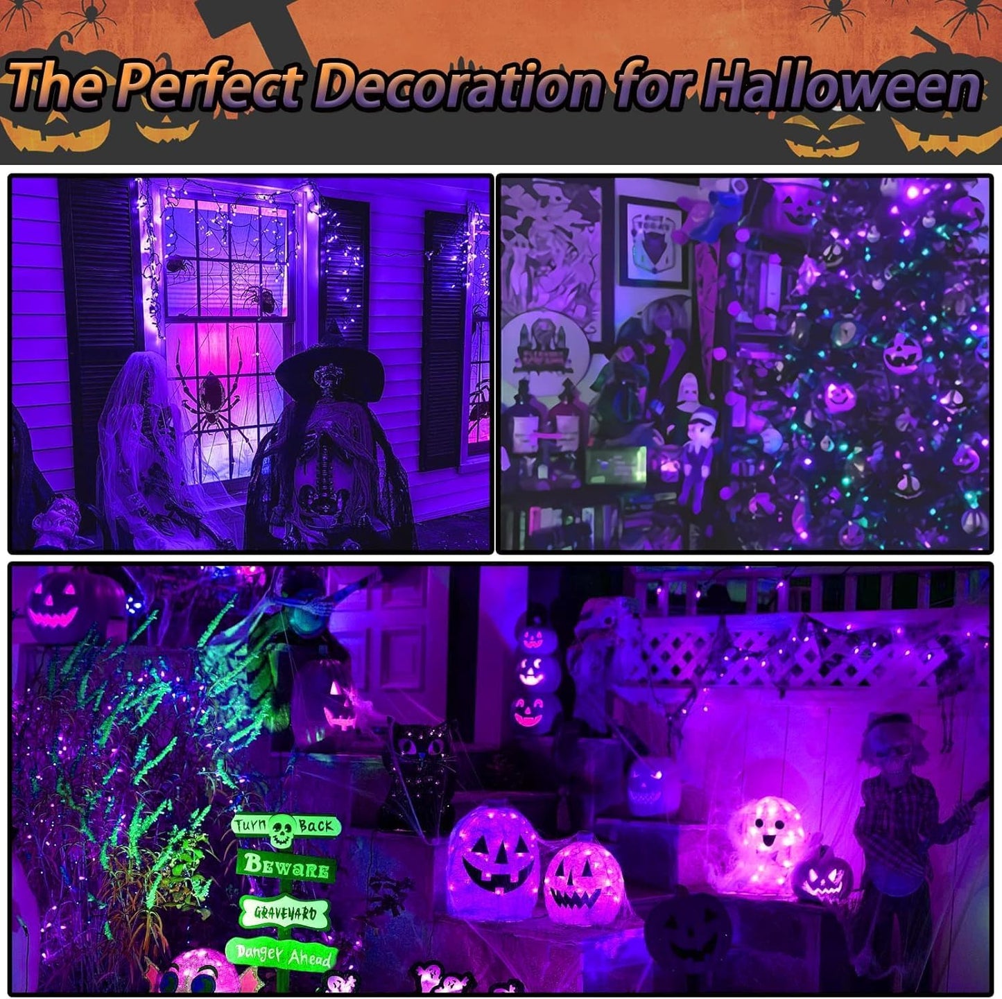 Solar String Lights for Outside, 39Ft 100 LED Solar String Lights Outdoor with 8 Modes,Solar Lights for Outside Waterproof for Yard, Fence,Balcony, Party,Christmas Tree Decorations(Purple)