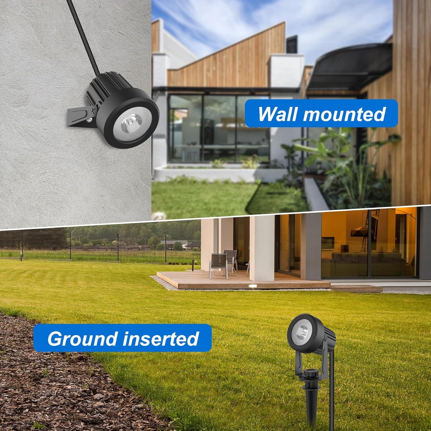 Solar Spot Lights Outdoor, Landscape Spotlights IP65 Waterproof 9.8ft Cable, Dusk to Dawn Solar Uplights for Tree Garden Yard Driveway Porch Walkway Pool (6-in-1, 3000K Warm White)