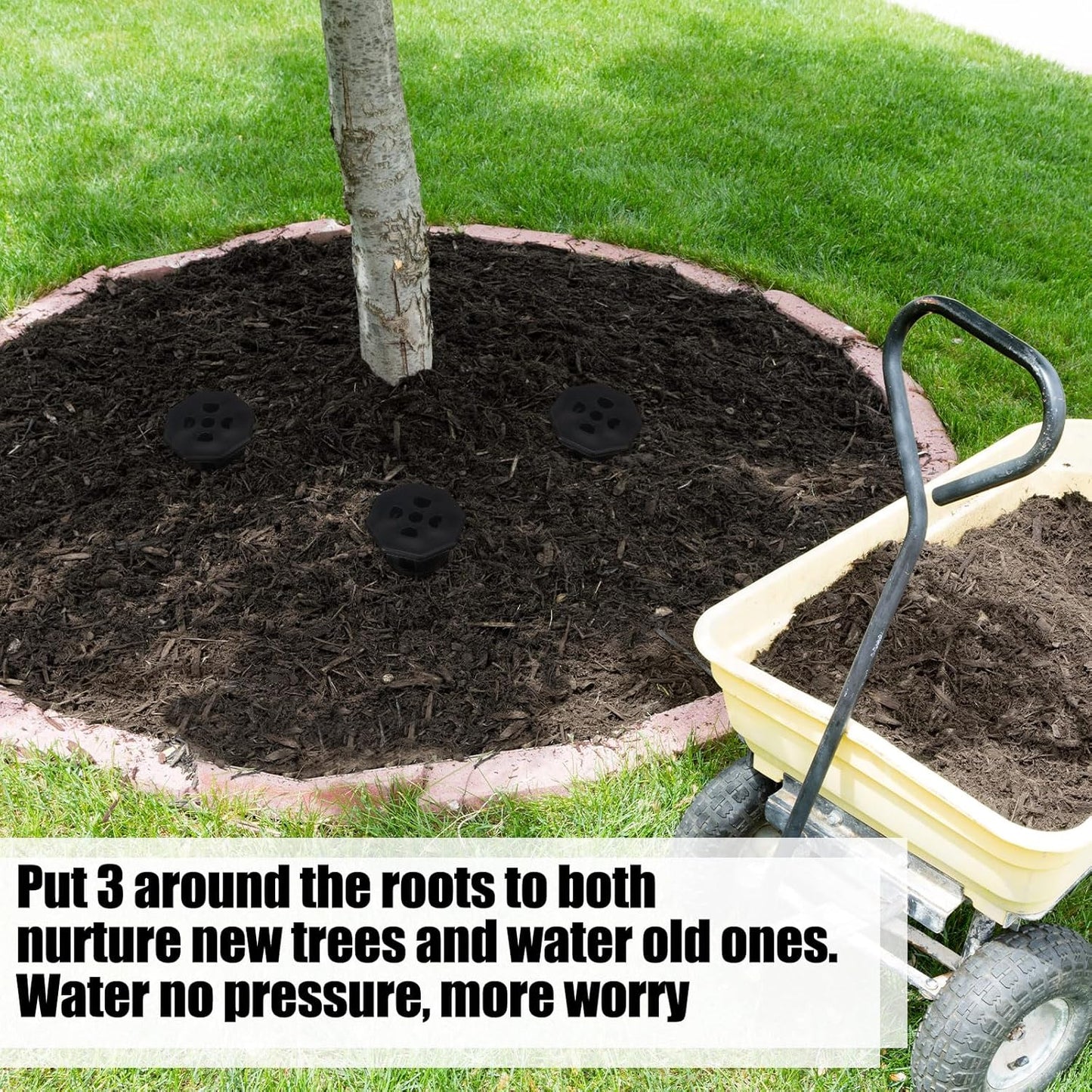 4 Pack Garden Watering Stake Large UV-Protected ABS Plastic Deep Root Irrigation Spike for Trees, Shrubs, Bushes, Shrubs, Flowers, Fruits, Vegetables, Potted Plants (14 Inch)