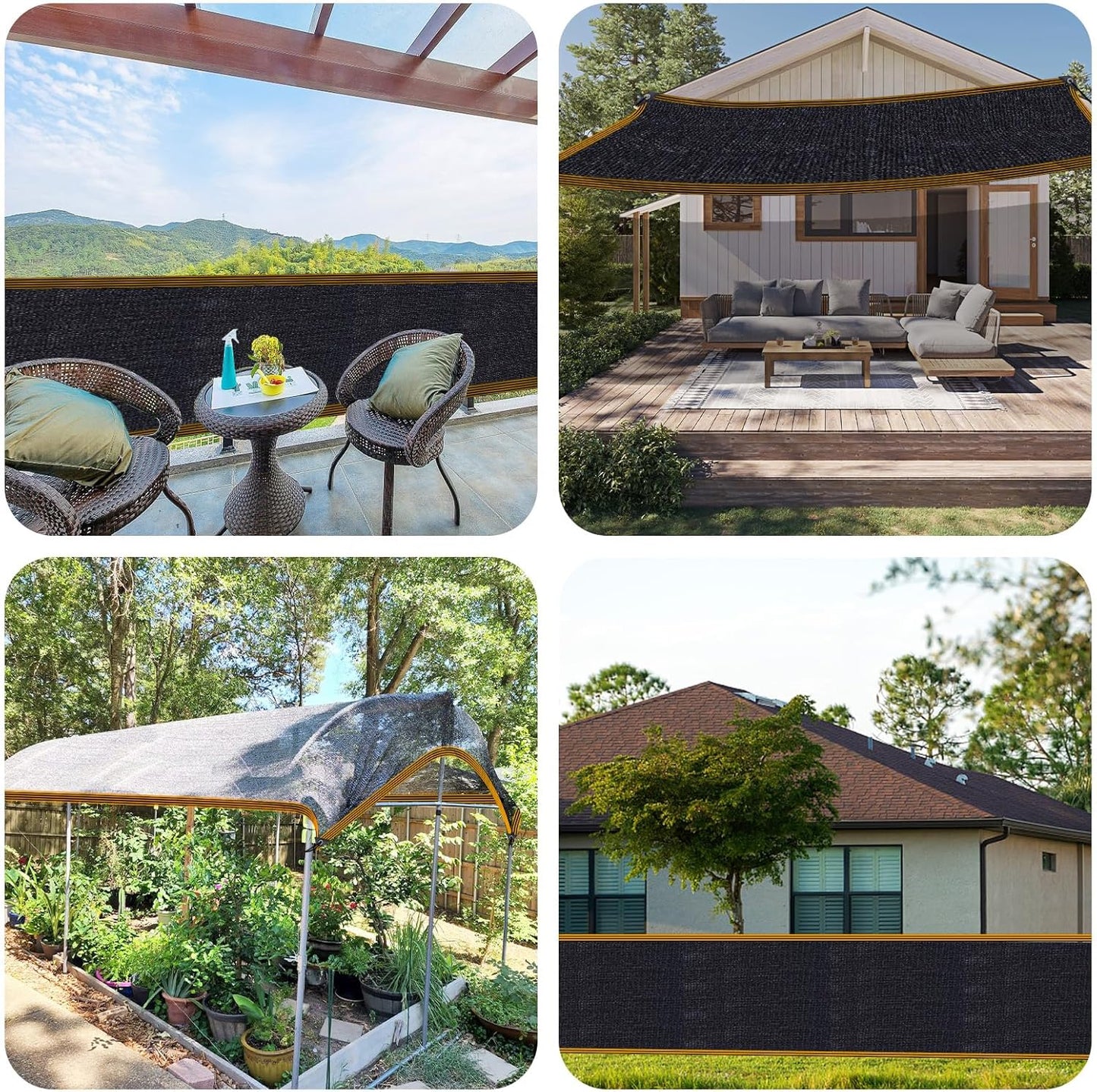 Shade Cloth - for Plants Greenhouse, 70% Sunblock Shade Sails -for Outdoor Garden Pergola Patio Lawn Sun Shade Cloths for Kennel Chicken Coop Easier to Hang Plant Shade Net Cover