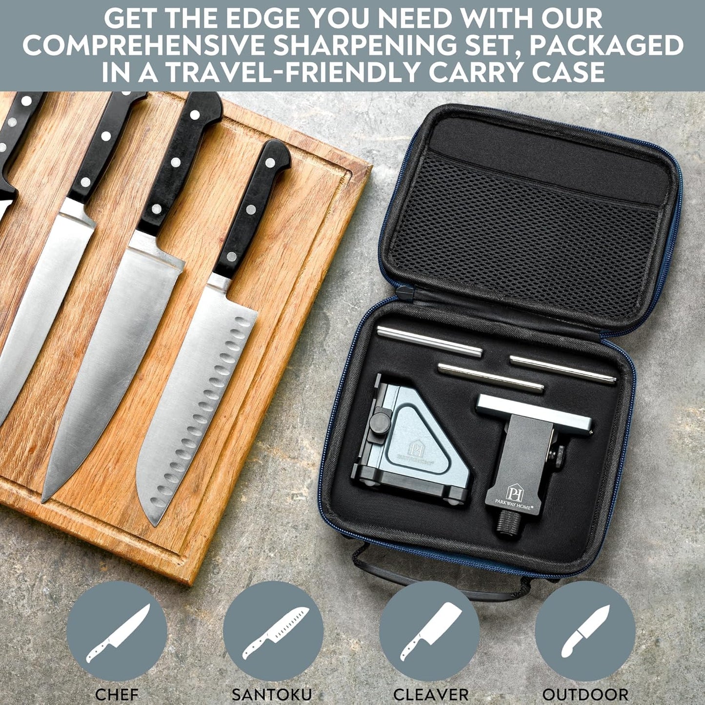 Rolling Knife Sharpener with Adjustable 10° to 40° Options and Adjustable Grinding Height, Knife Sharpener Kit, Roller Knife Sharpening System