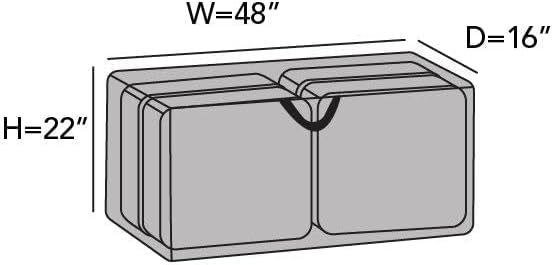 Covermates Cushion Storage Bag - Weather Resistant Polyester, Weather Resistant, Water Resistant Zipper, Cover Accessories, 48Wx 16D x 22H, Charcoal