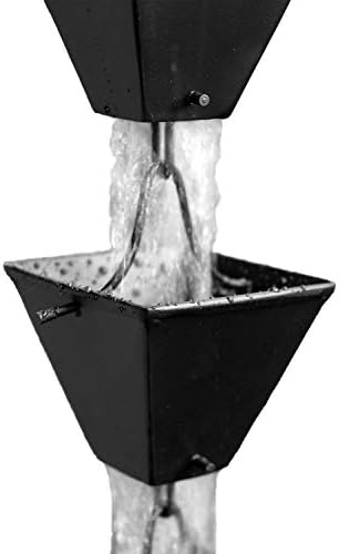 Nutshell Stores Medium Square Cups Rain Chain - Black - 20 Feet