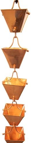 Nutshell Stores Medium Square Cups Rain Chain - Copper - 15 Feet
